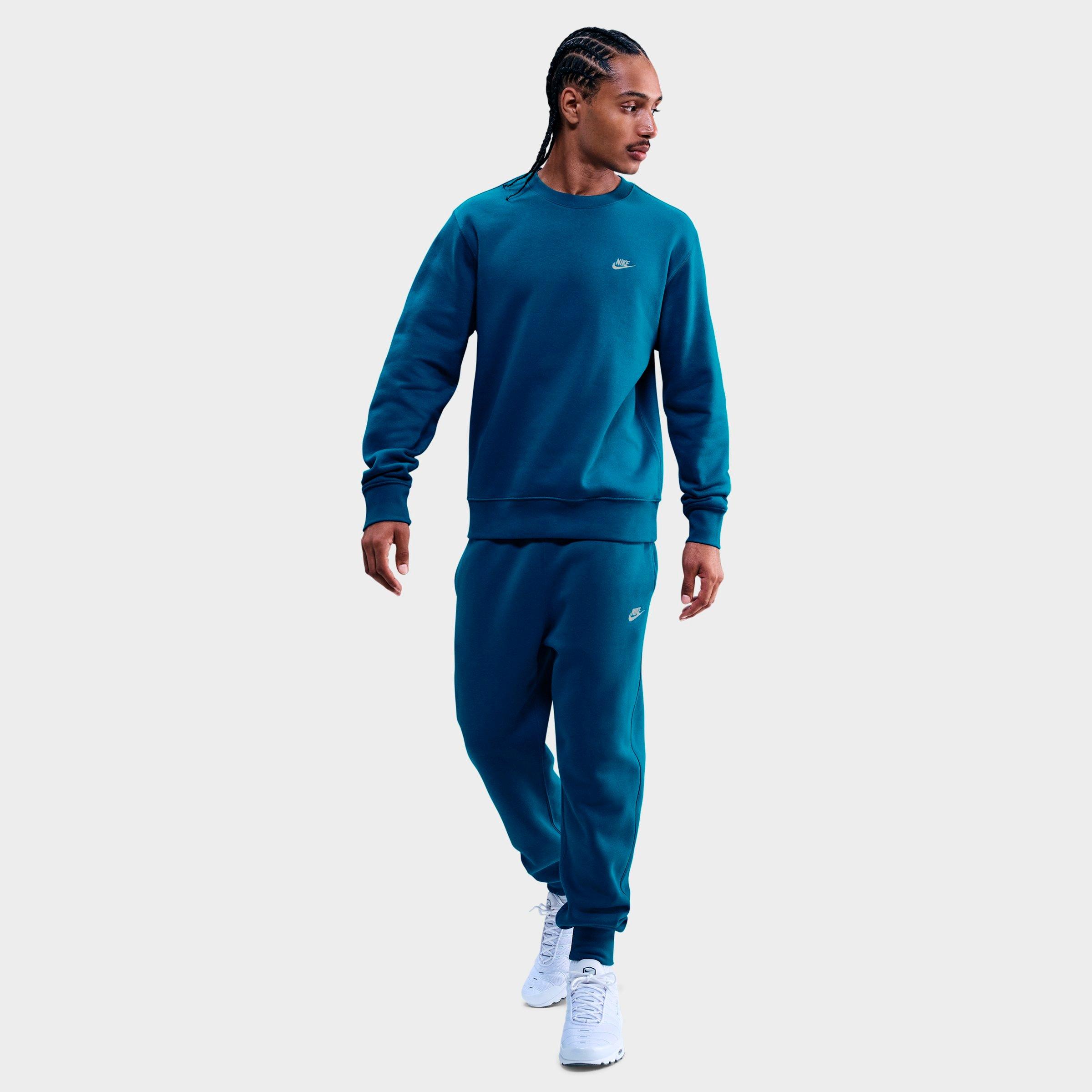 Nike Men's Club Fleece Premium Crewneck Sweatshirt In Blue