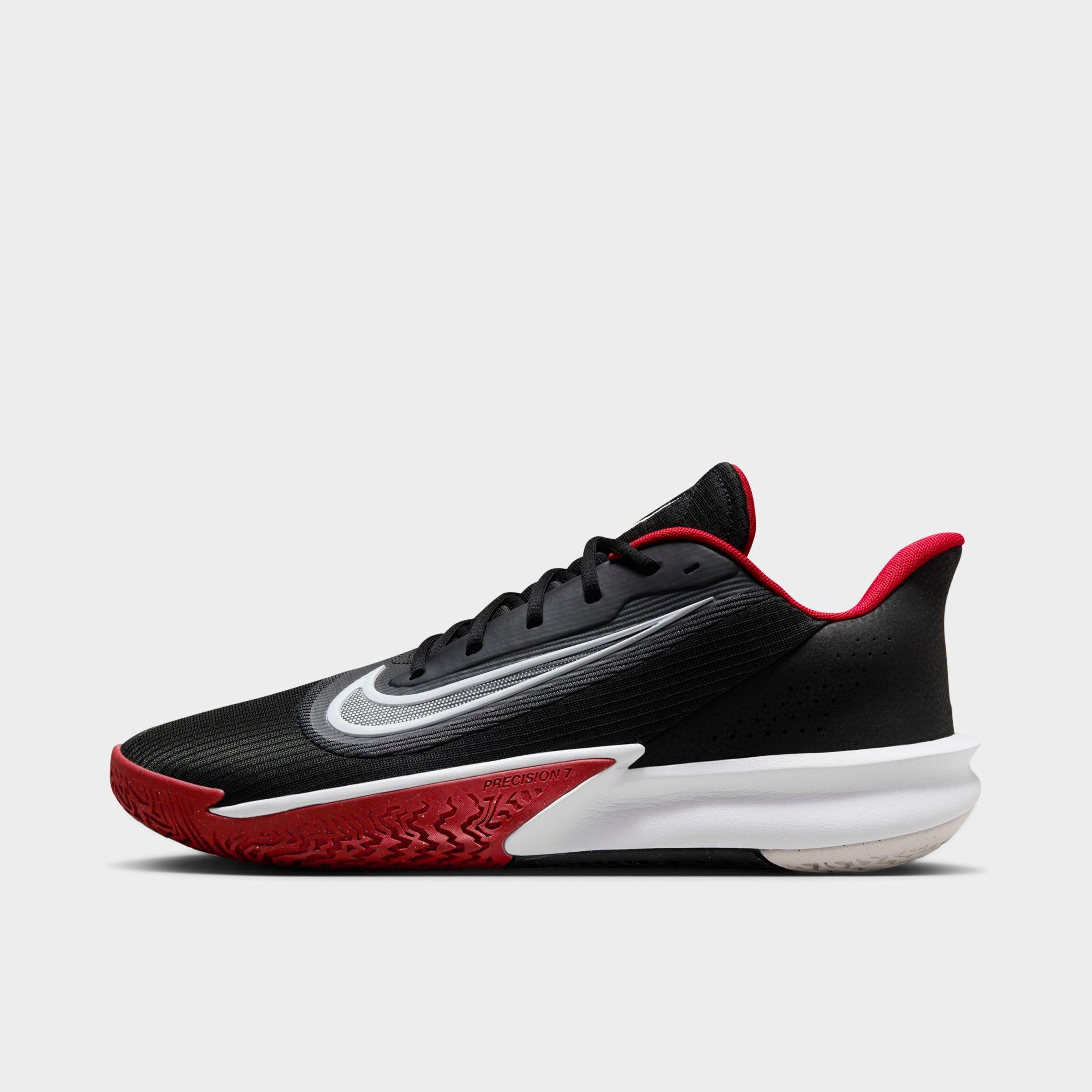 Nike Men's Precision 7 Basketball Shoes in Black/University Red/White Size: 7.5
