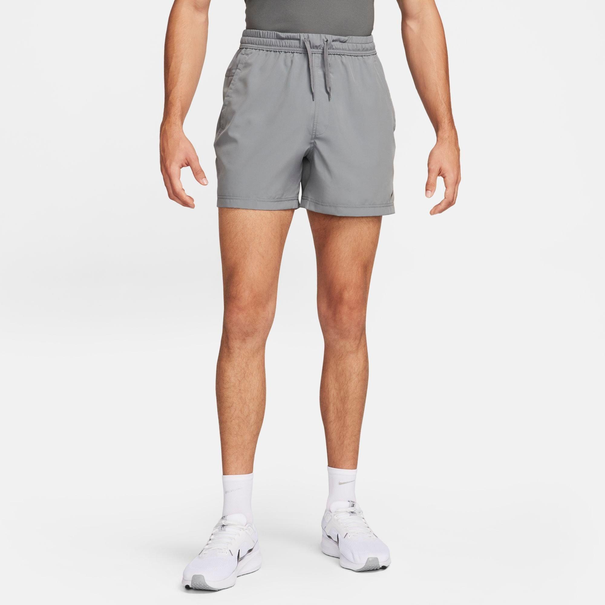 Nike Men's Form Dri-FIT Unlined 5" Versatile Shorts in Grey/Smoke Grey Size Large Polyester