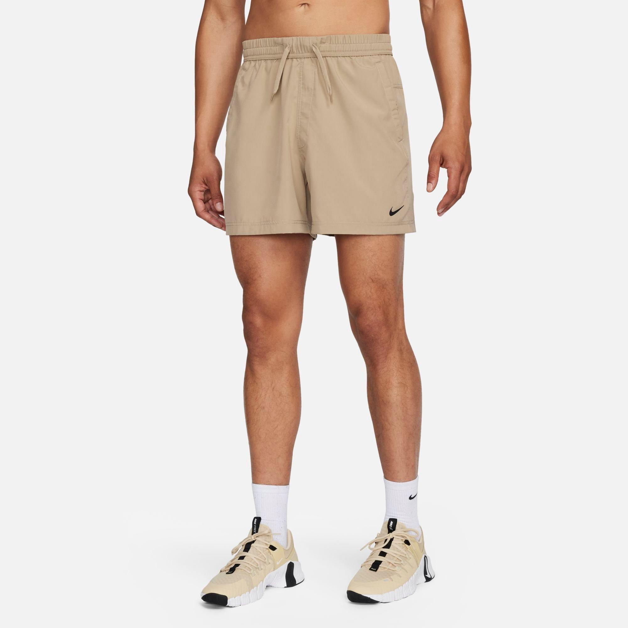 Nike Men's Form Dri-FIT Unlined 5" Versatile Shorts in Beige/Khaki Size 2XL Polyester