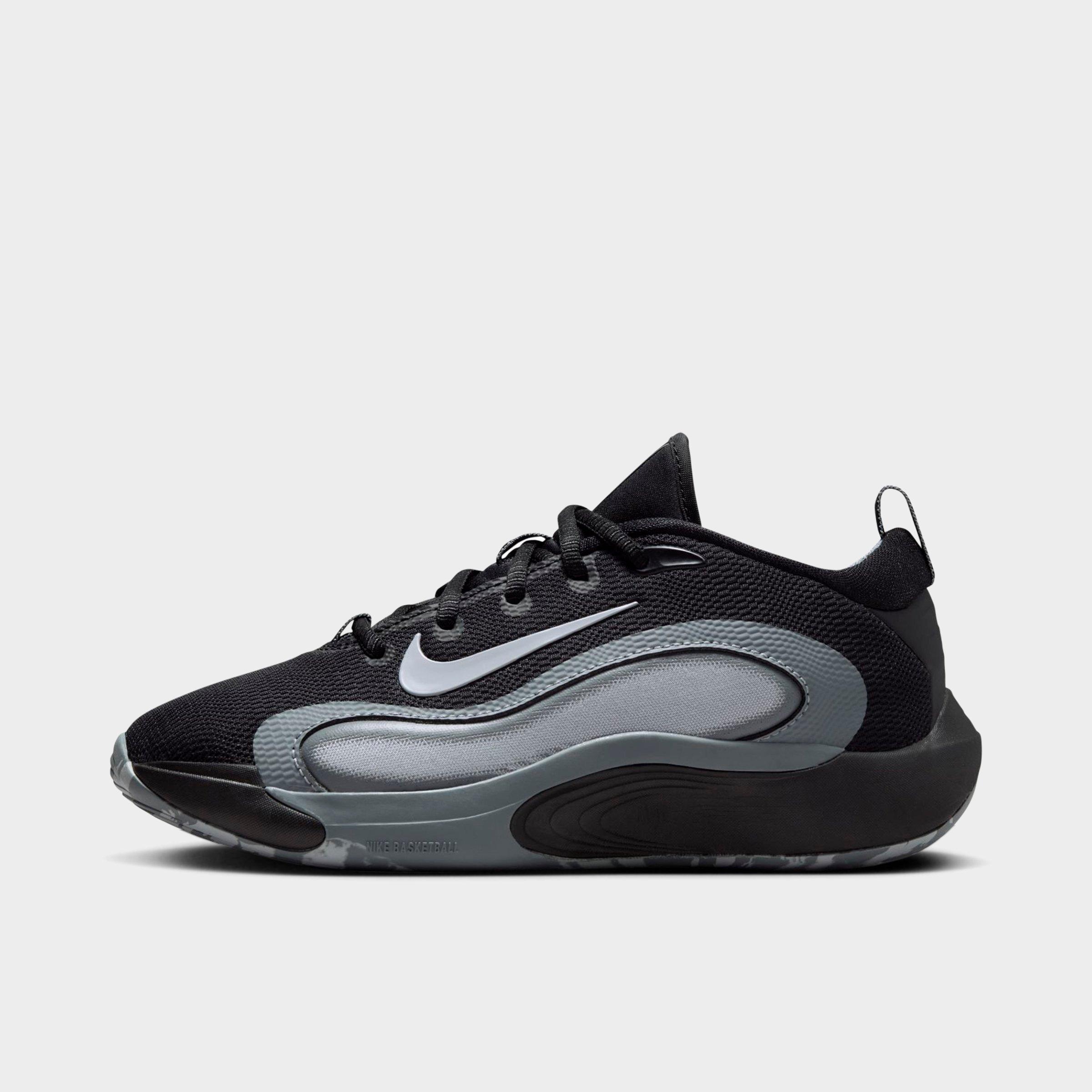 Nike Big Kids IsoFly Basketball Shoes in Black/Cool Grey/White Size: 1.0