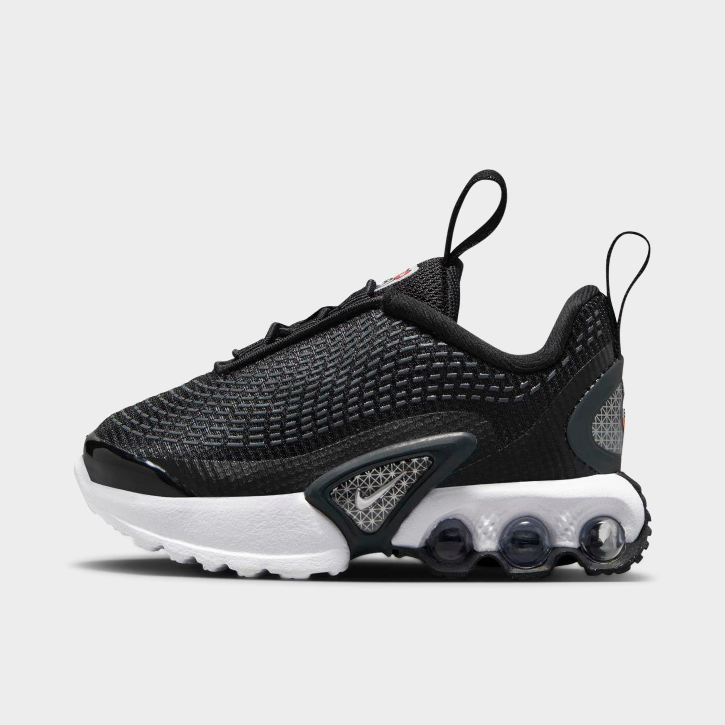 Nike Kids Toddler Air Max Dn Stretch Lace Casual Shoes in Black/Dark Grey/Black Size: 4.0