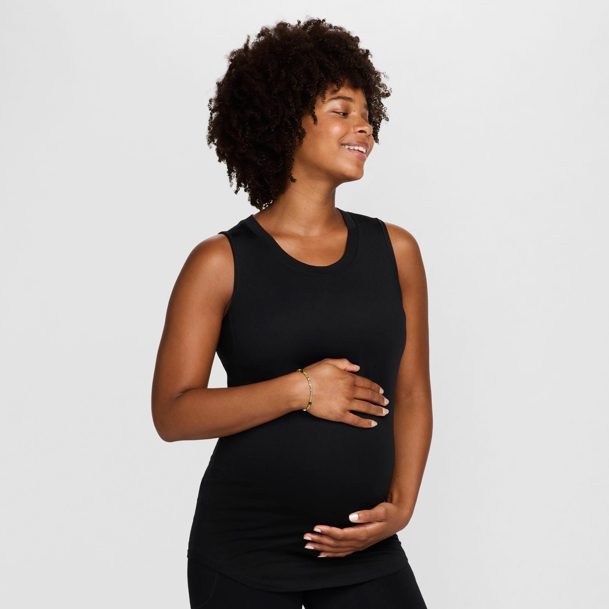 Nike Women's One Dri-FIT Slim-Fit Maternity Tank Top in Black Size: 2XS