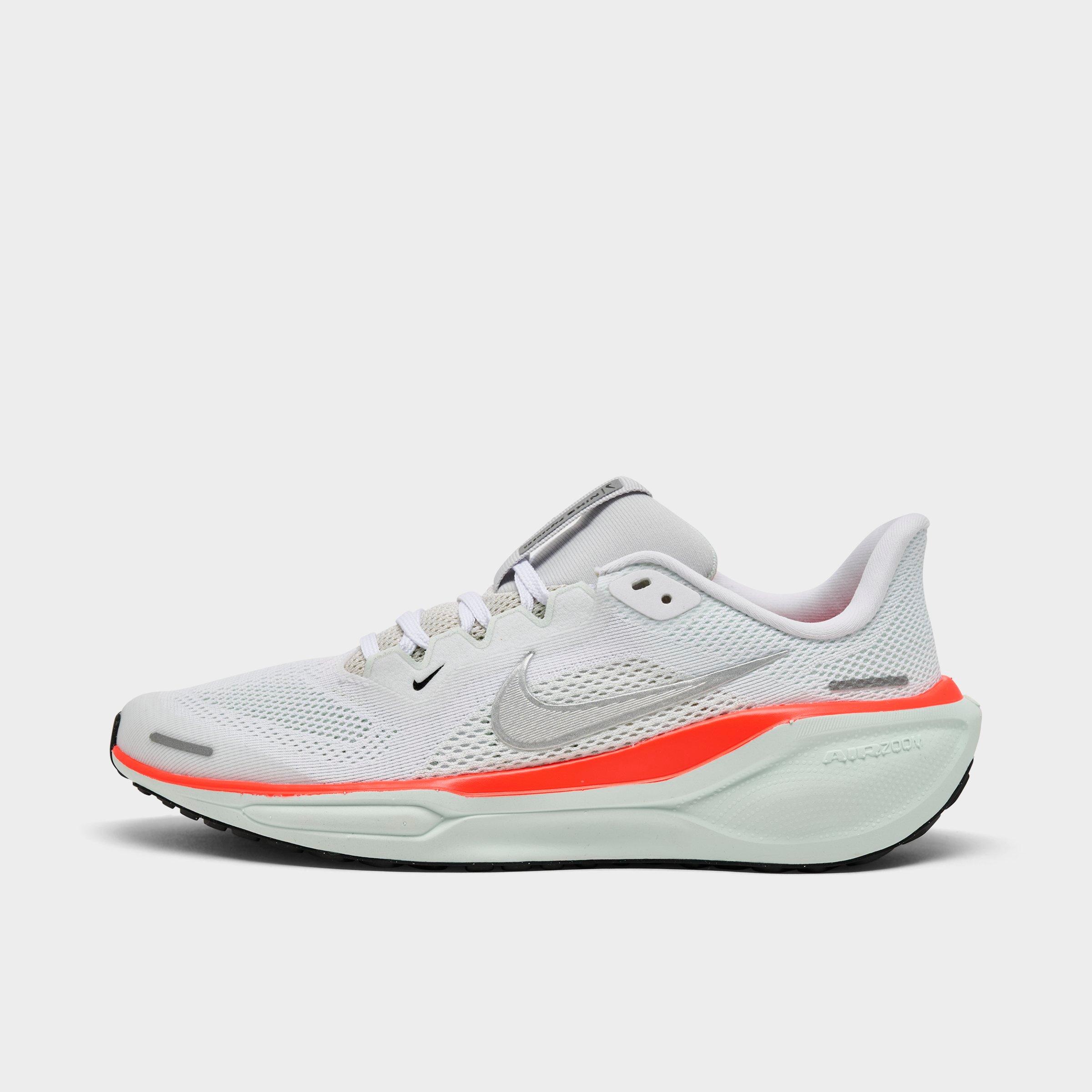 Nike Big Kids Pegasus 41 Running Shoes in White/Metallic Silve Size: 3.5
