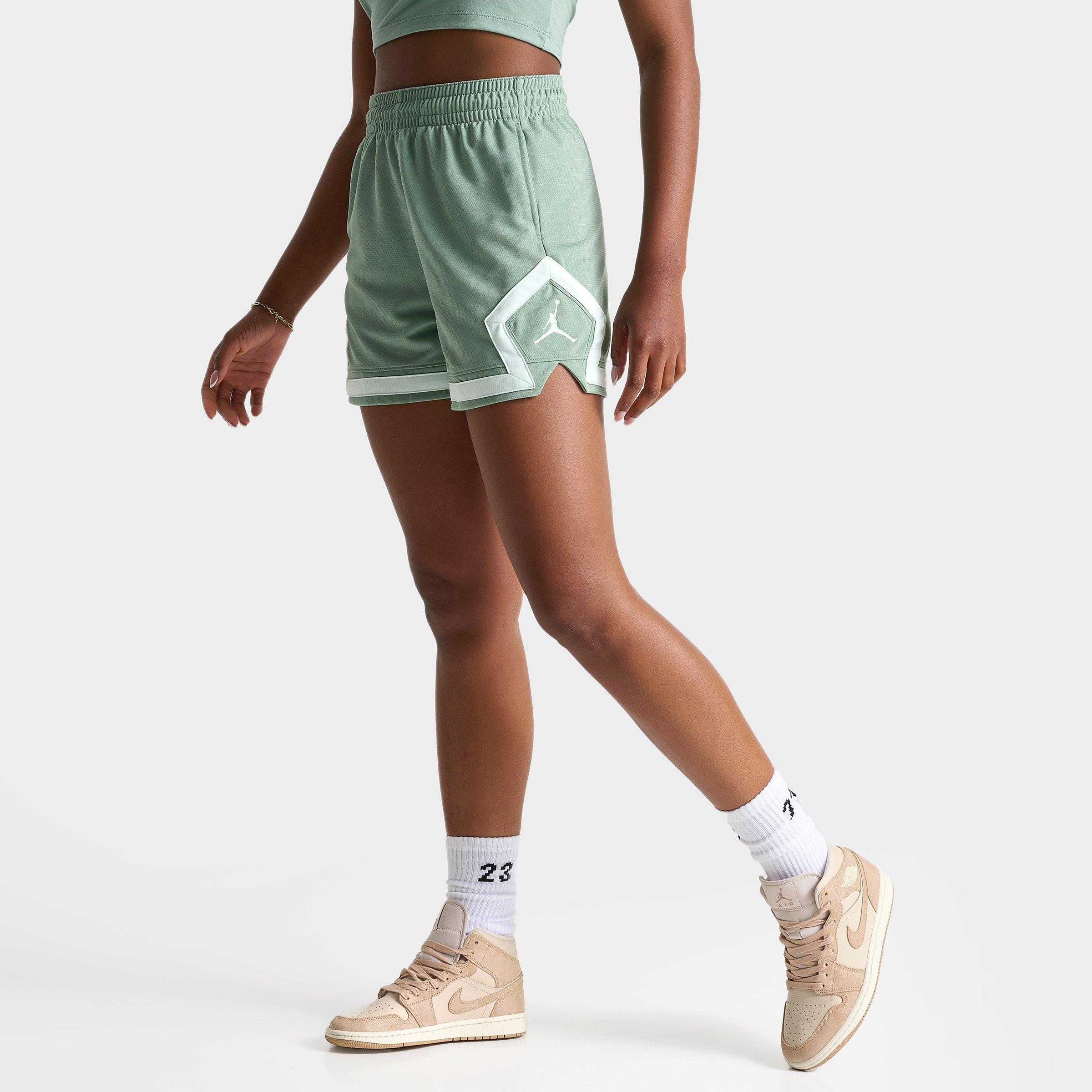 Shop Nike Jordan Women's Sport 4" Diamond Basketball Shorts In Jade Smoke/jade Smoke/barely Green/barely Green
