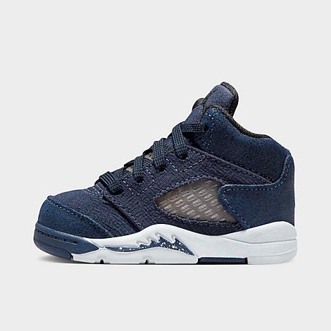 Nike Babies' Kids' Toddler Air Jordan Retro 5 Se Basketball Shoes In Midnight Navy/football Grey/black