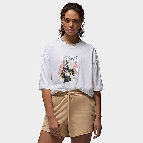 Shop Nike Jordan Women's Oversized Graphic T-shirt In White 