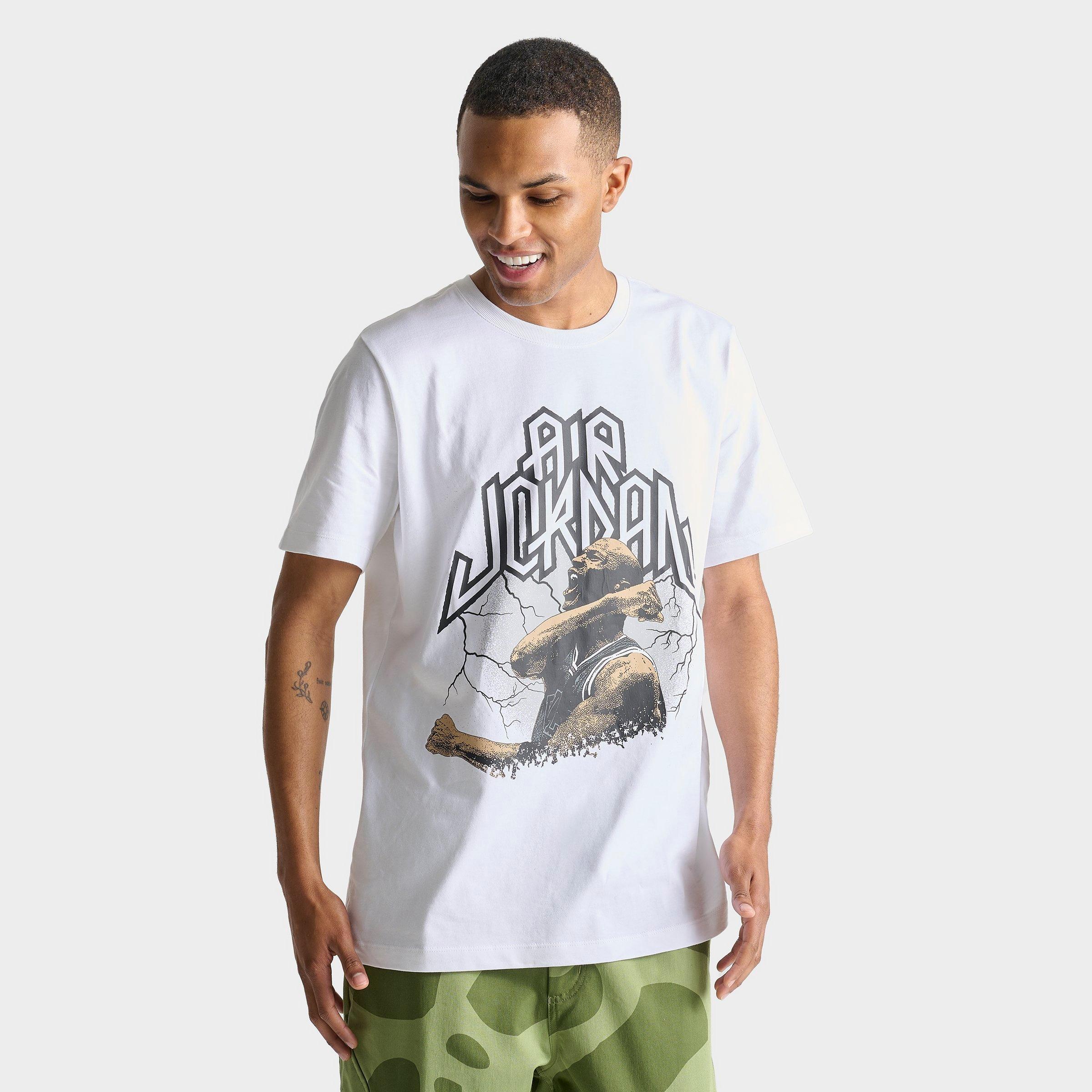 Shop Nike Jordan Men's Sport Dri-fit Graphic T-shirt In White/black