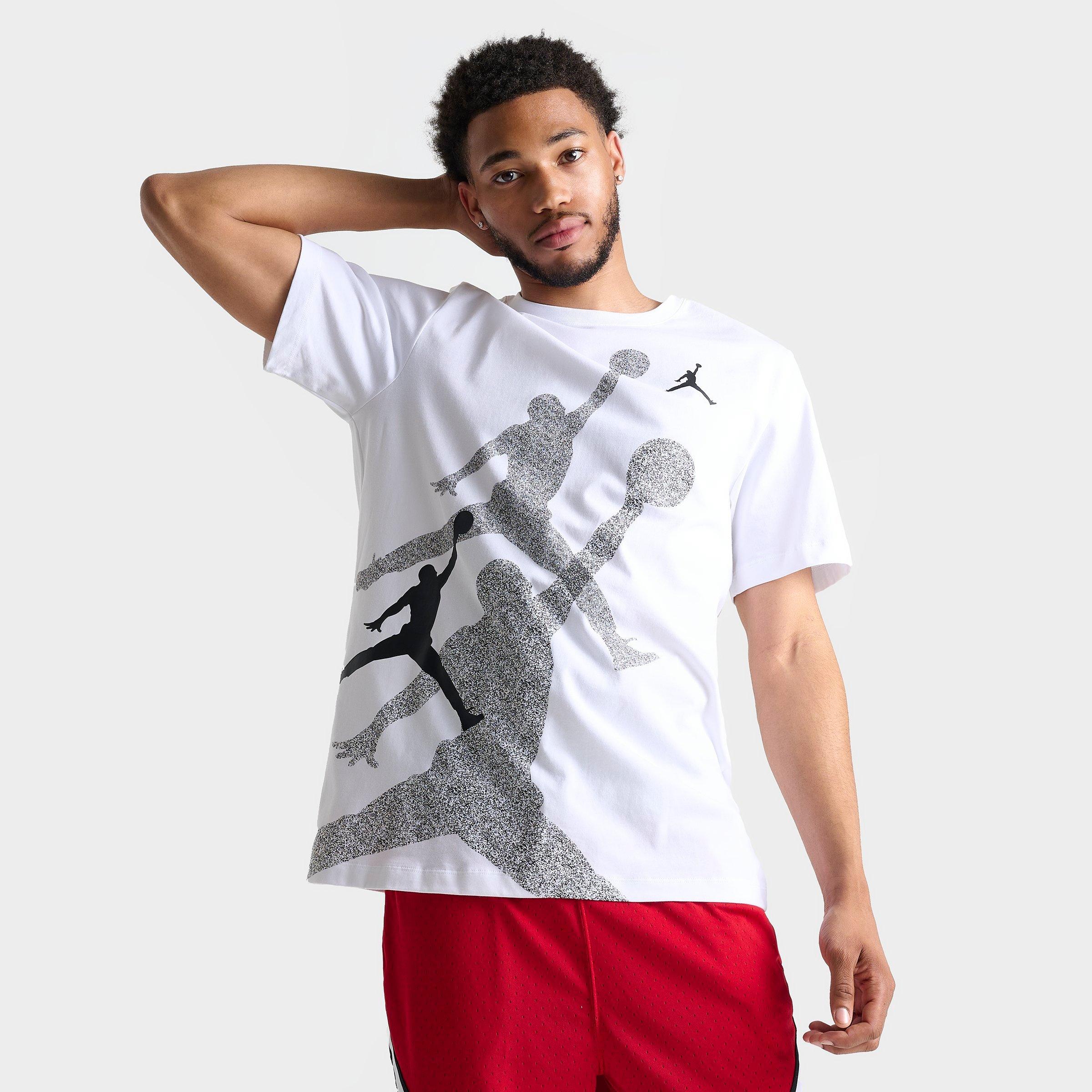Shop Nike Jordan Men's Brand Hbr Graphic T-shirt In White/cool Grey/black