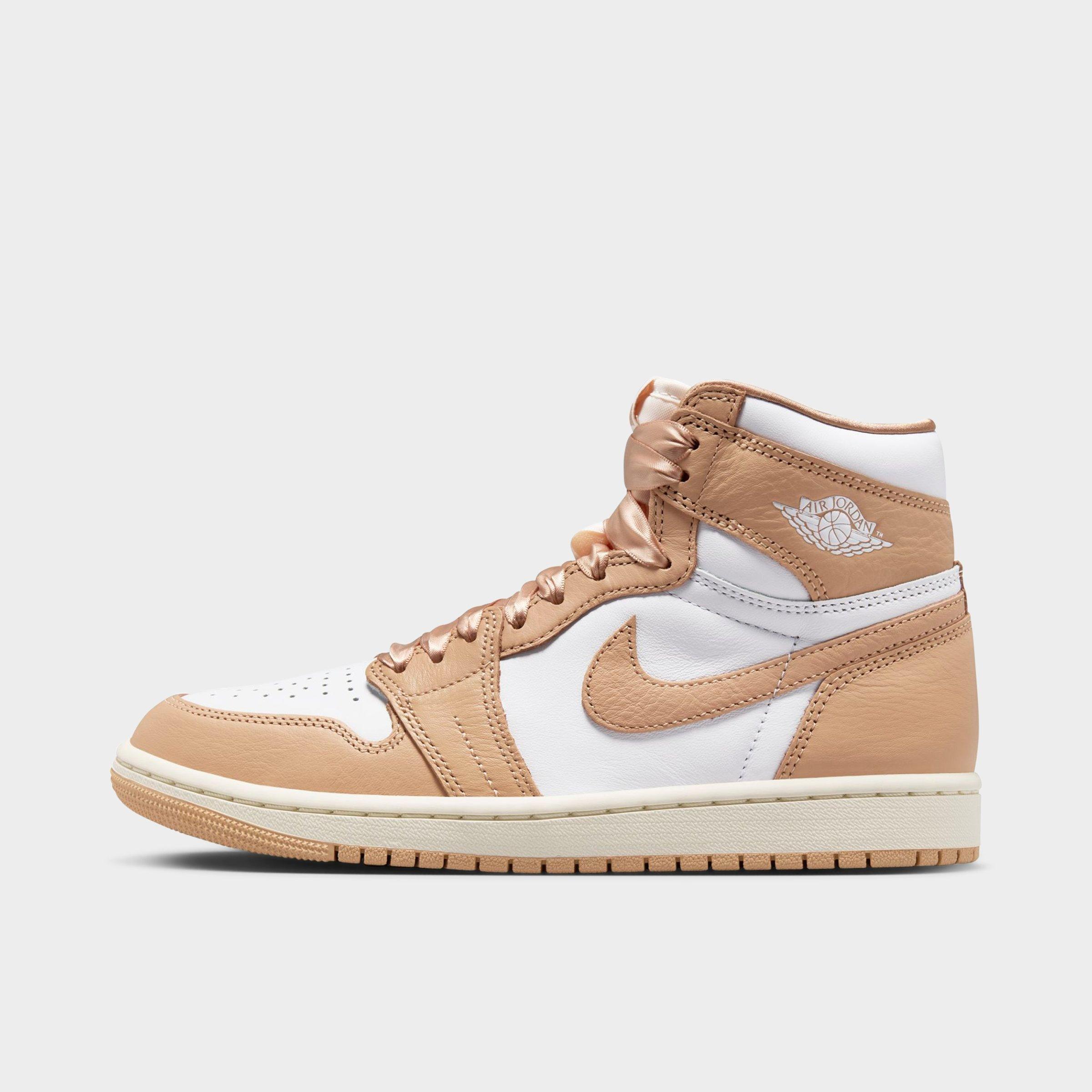 Nike Air Jordan 1 Retro Mesh-trimmed Leather High-top Sneakers In Praline/white/sail