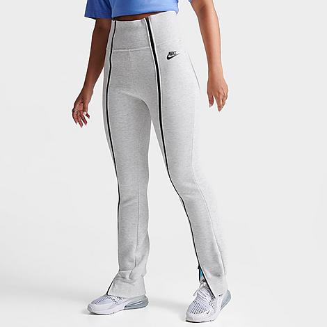 Nike Women's Sportswear Tech Fleece High-rise Slim Zip Pants In Light Grey/heather/black