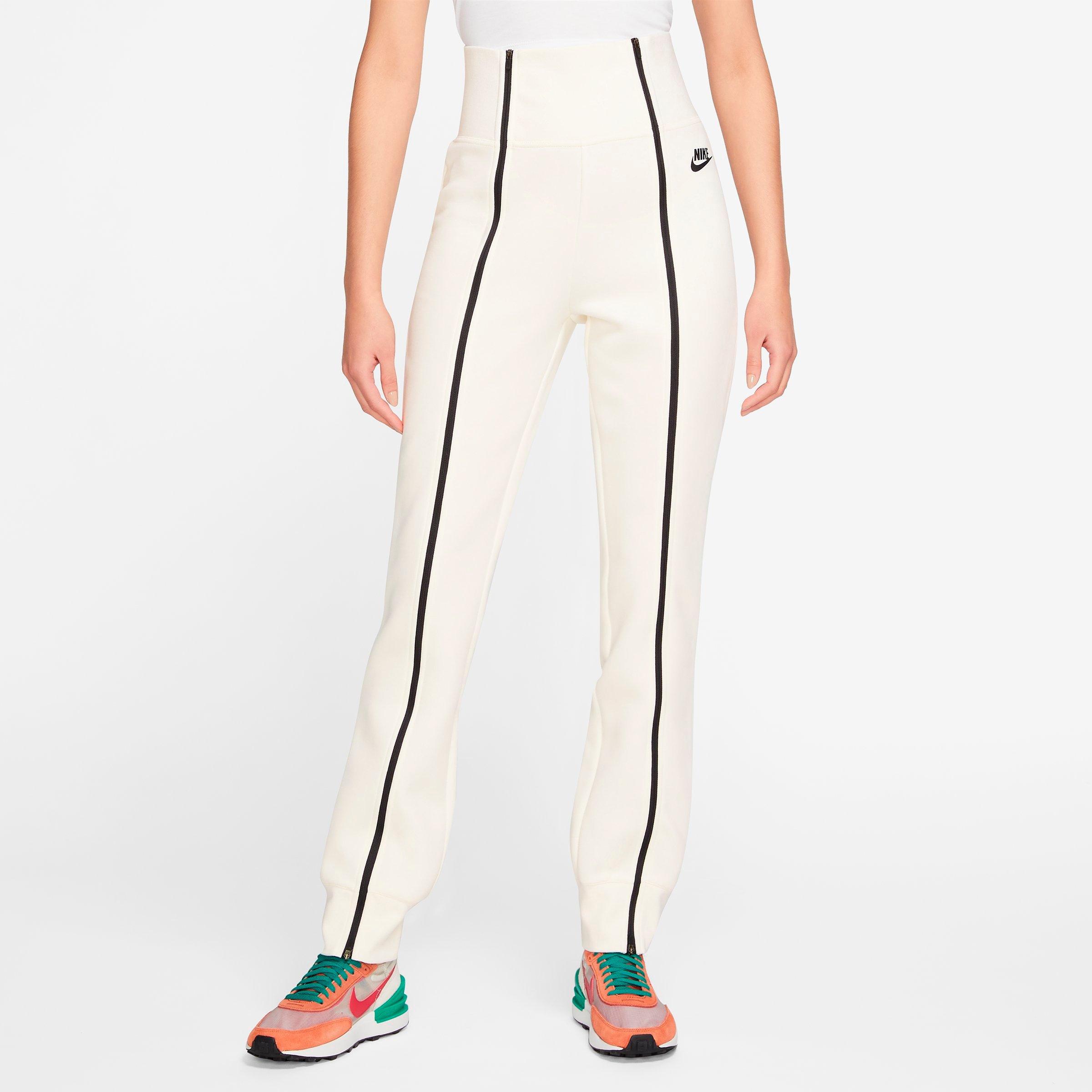 Nike Women's Sportswear Tech Fleece High-rise Slim Zip Pants In Pale Ivory/black