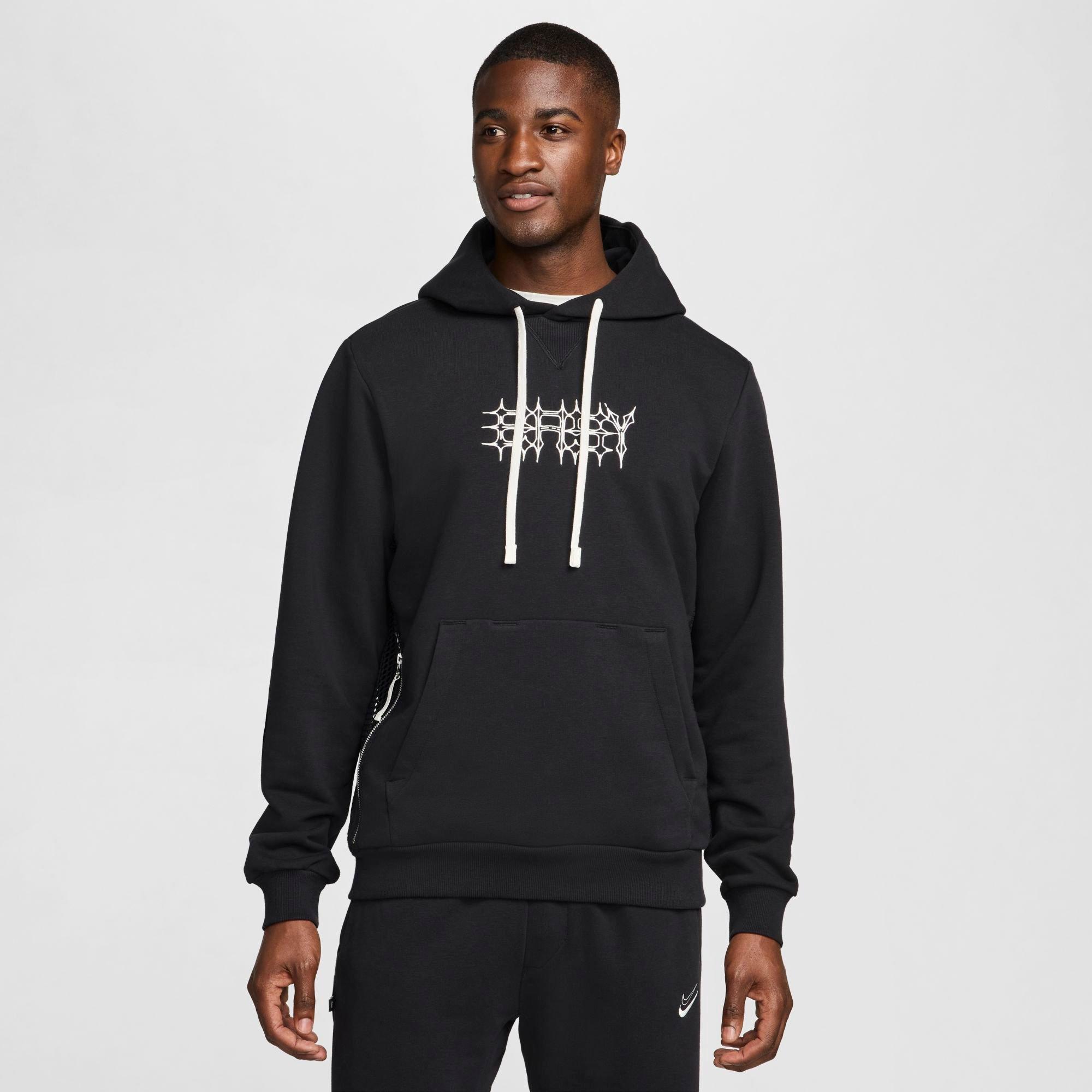 Shop Nike Men's Kd Dri-fit Standard Issue Basketball Hoodie In Black/sail/sail