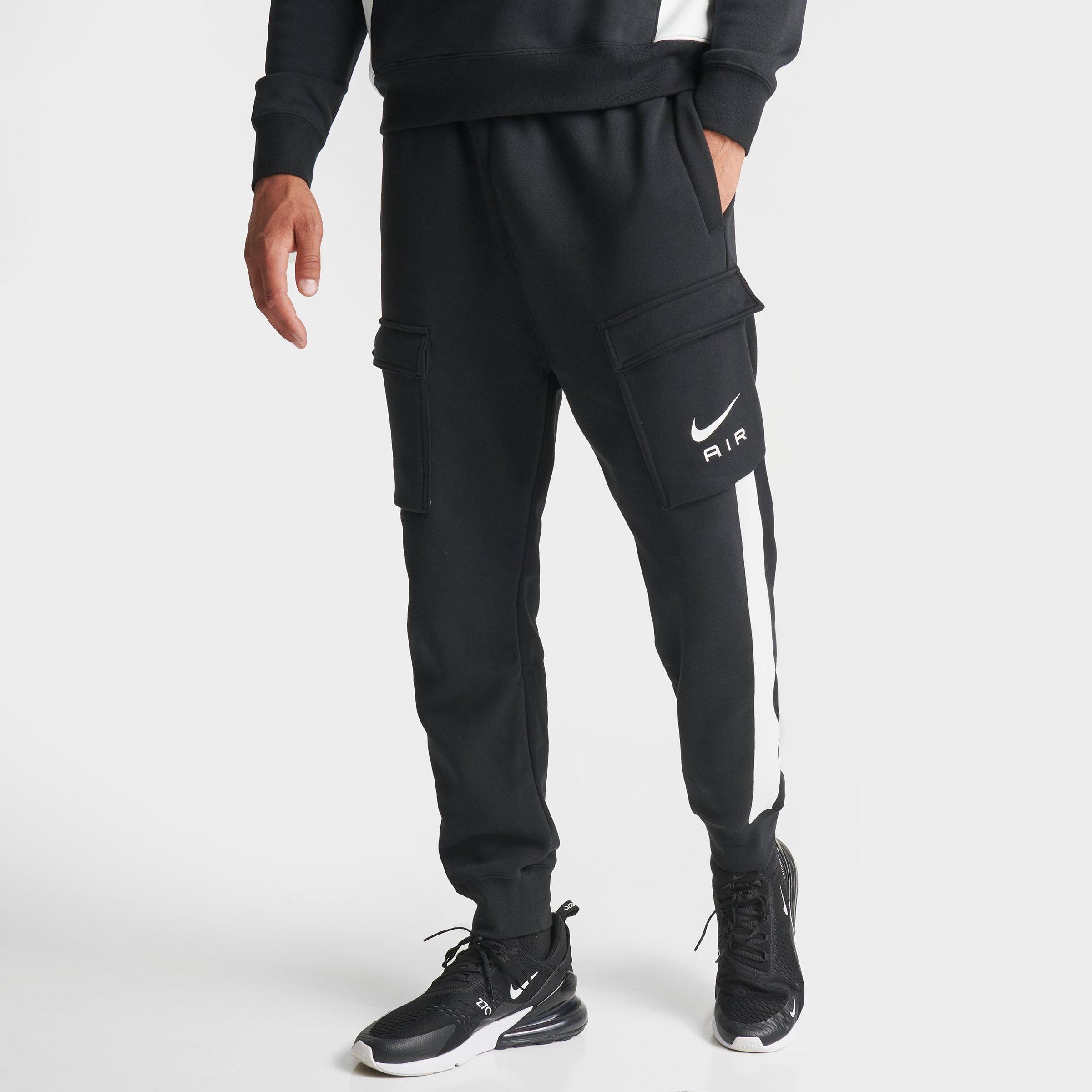 Nike Air "black/summit White" Fleece Cargo Trousers In Black/summit White