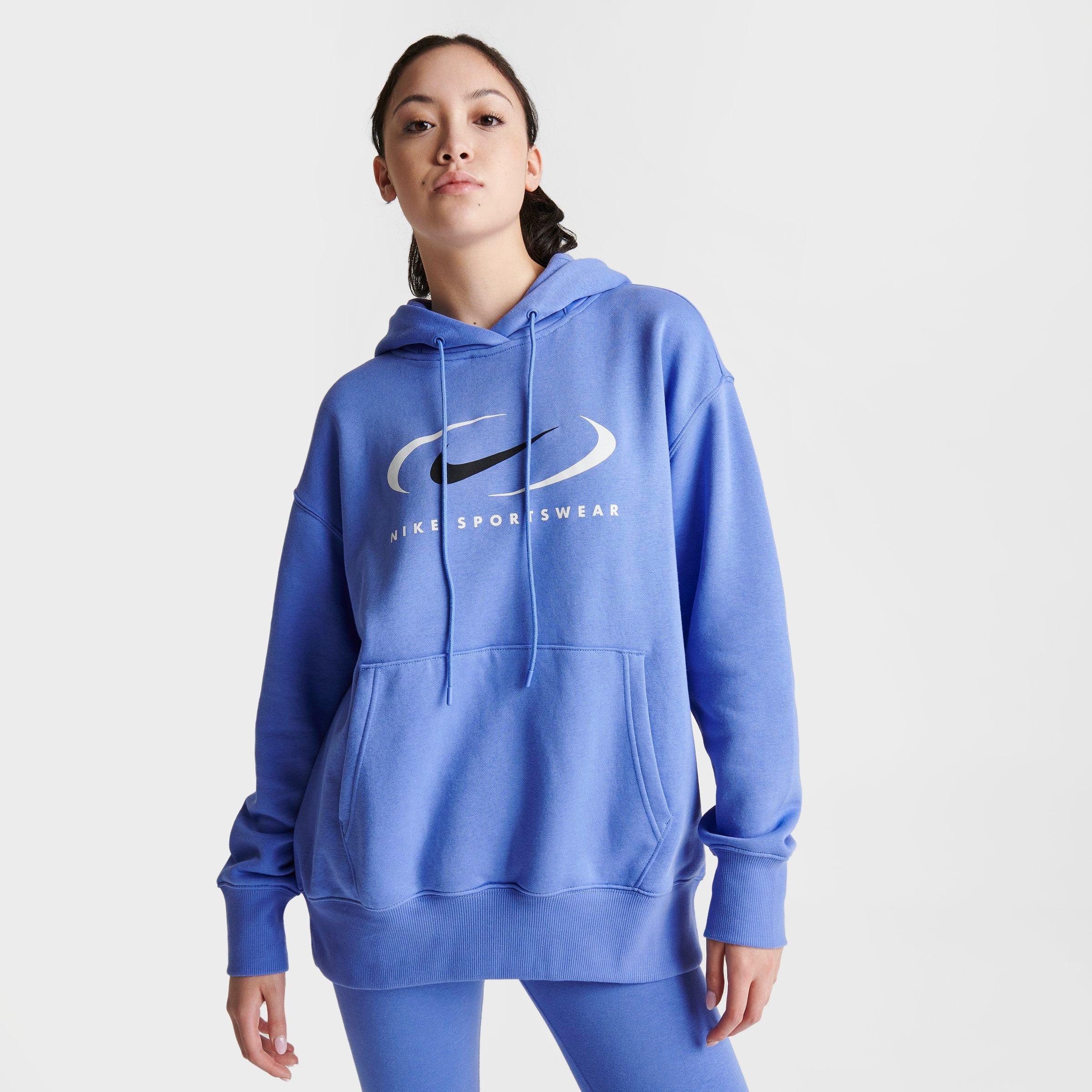 Nike Women s Sportswear Swoosh Life Oversized Fleece Pullover Hoodie In Polar Ice ModeSens