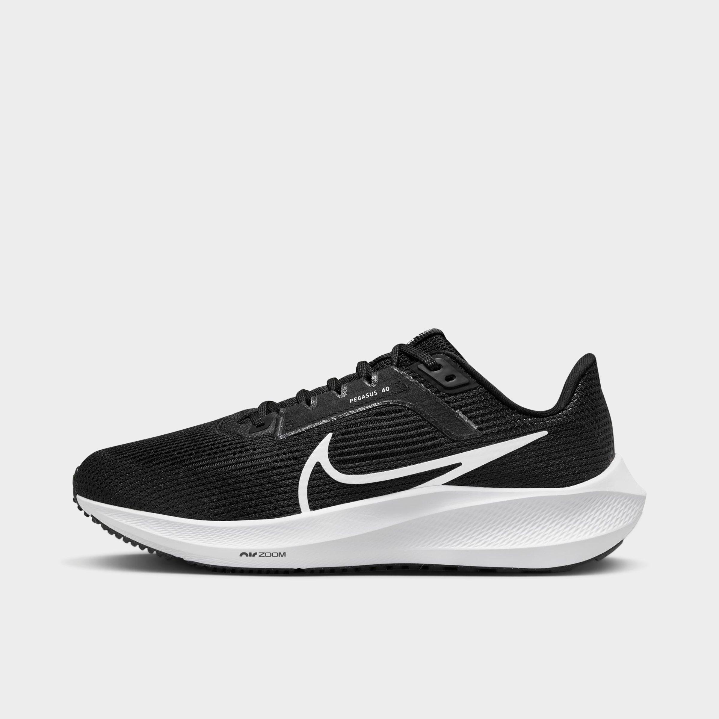 Shop Nike Women's Zoom Pegasus 40 Running Shoes (wide Width) In Black/iron Grey/white