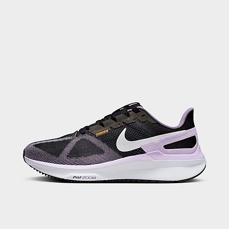 Shop Nike Women's Air Zoom Structure 25 Running Shoes (extra Wide Width 2e) In  Black/daybreak/lilac Bloom/white