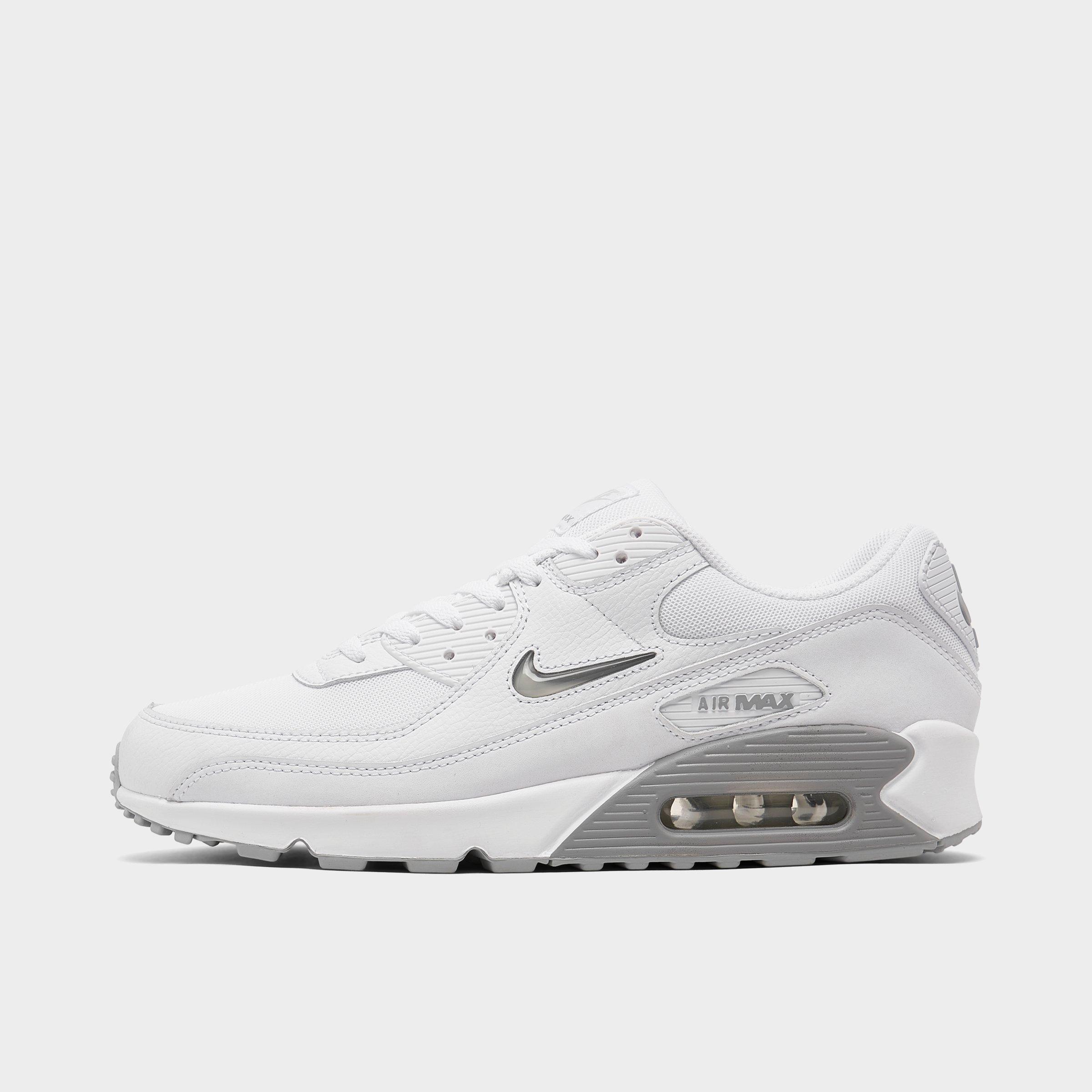 Nike Men's Air Max 90 Jewel Swoosh Casual Shoes In White/photon Dust/light Smoke Grey