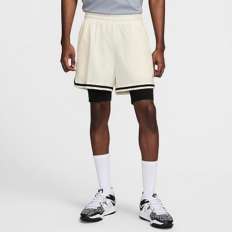 Shop Nike Men's Kd Dna 2-in-1 4" Basketball Shorts In Sail/black/cosmic Clay