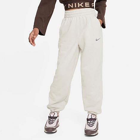 Shop Nike Girls' Sportswear Dri-fit Loose Jogger Pants In Light Bone