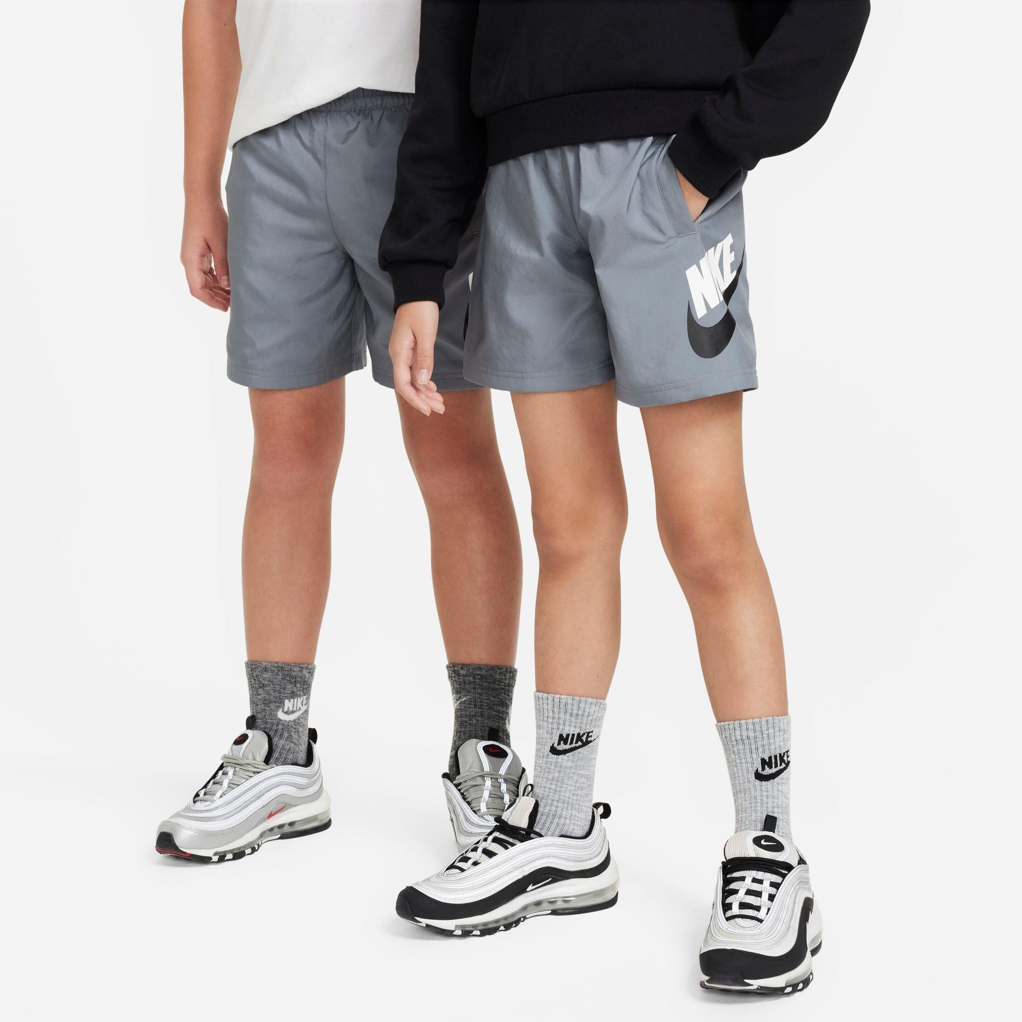 Nike Big Kids Woven Shorts in Smoke Grey Size: XS