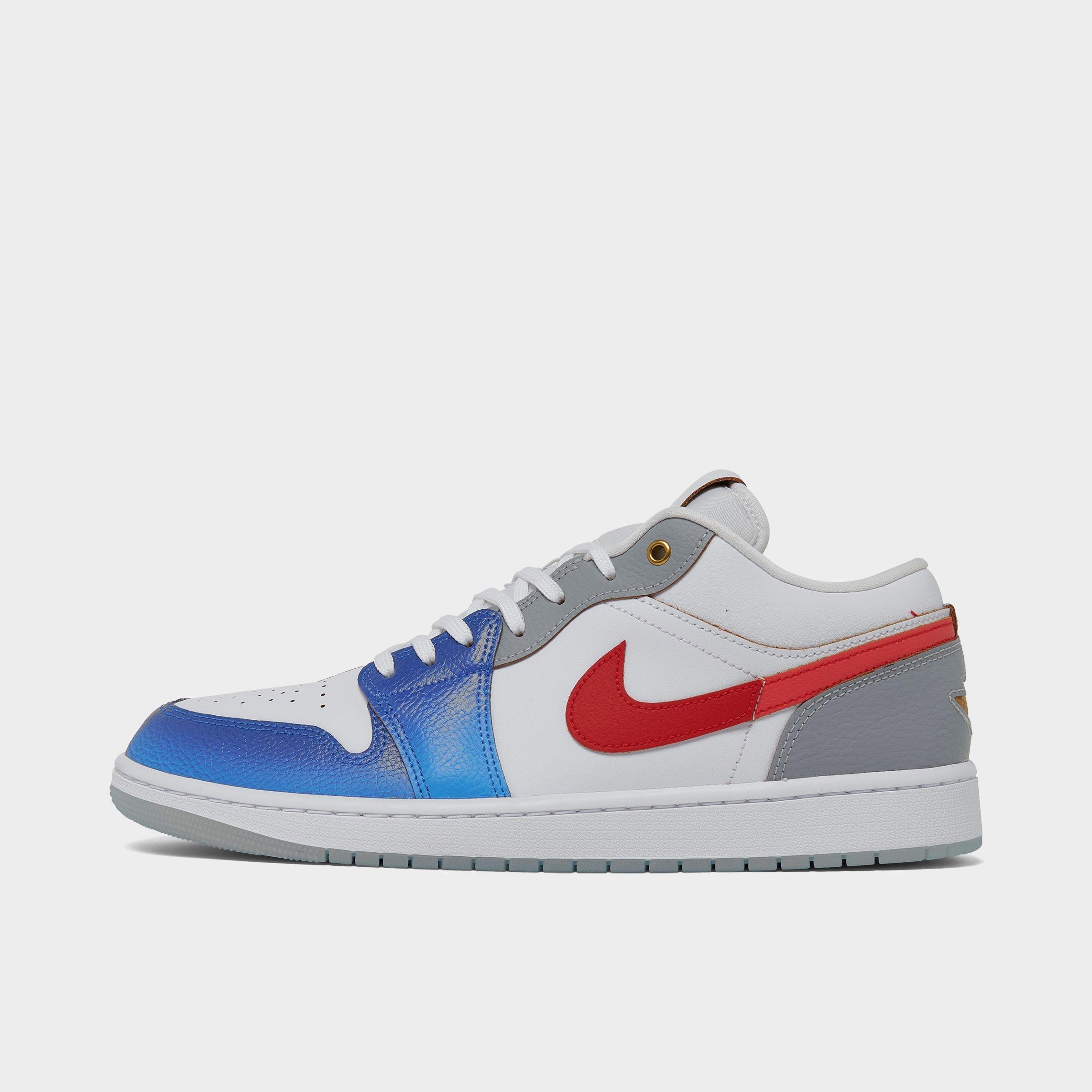 Nike Air Jordan Retro 1 Low Se Casual Shoes In White/game Royal/ice Blue/university Red