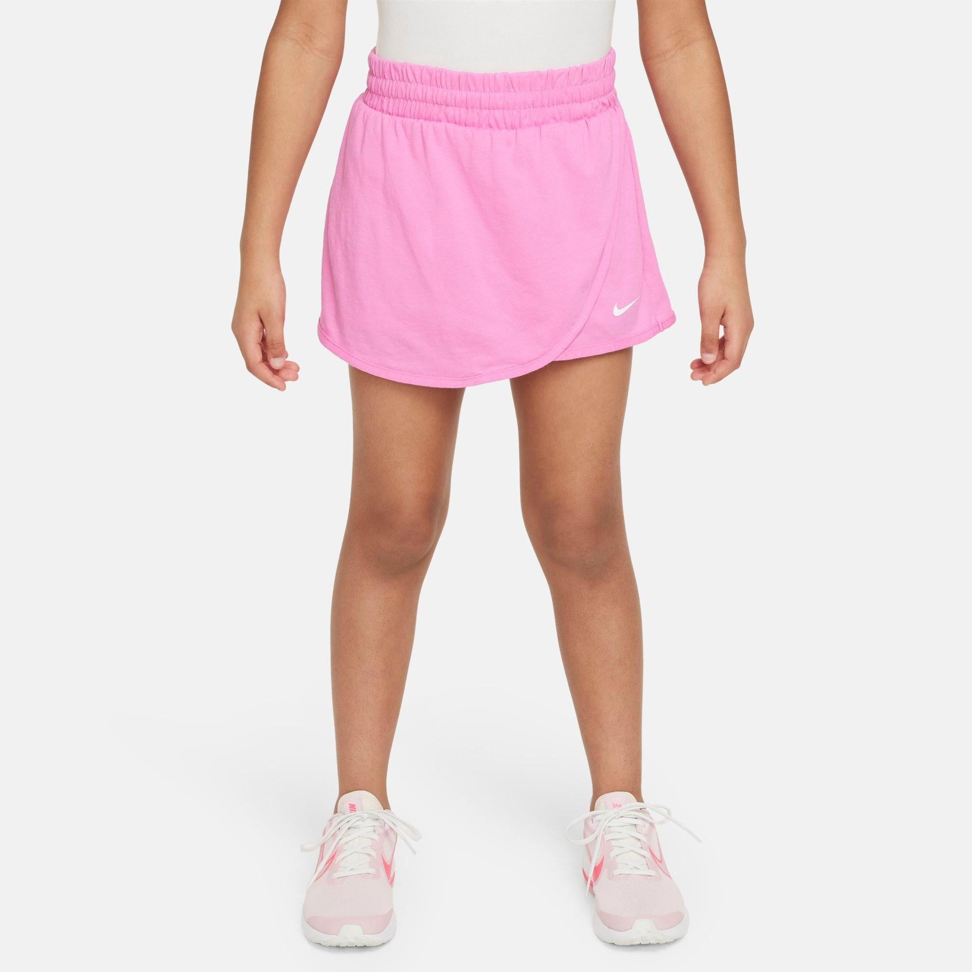 Nike Girls' Big Kids Breezy Mid-Rise Skort in Playful Pink/(White) Size: XS