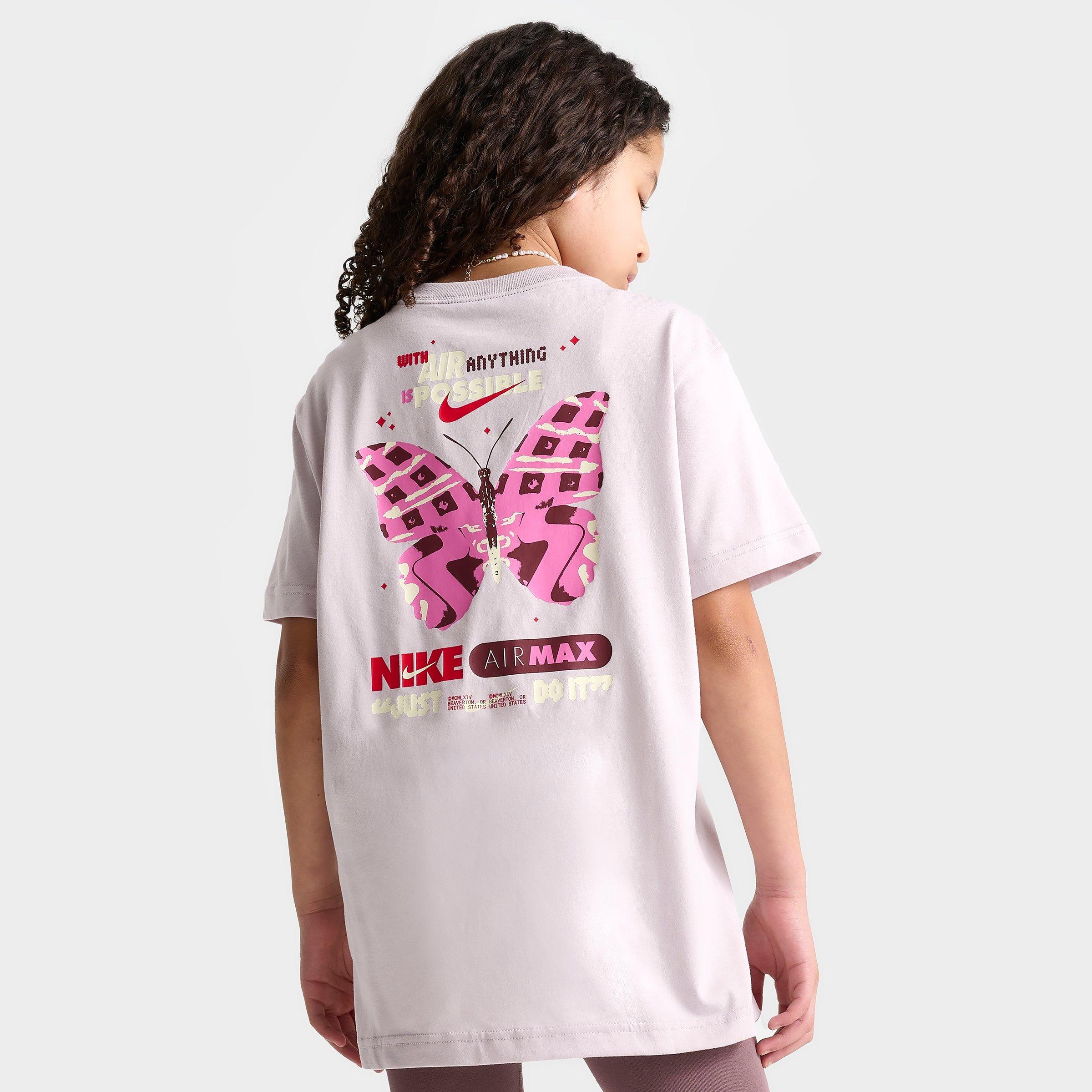 Nike Kids'  Girls' Sportswear Butterfly T-shirt In Platinum Violet