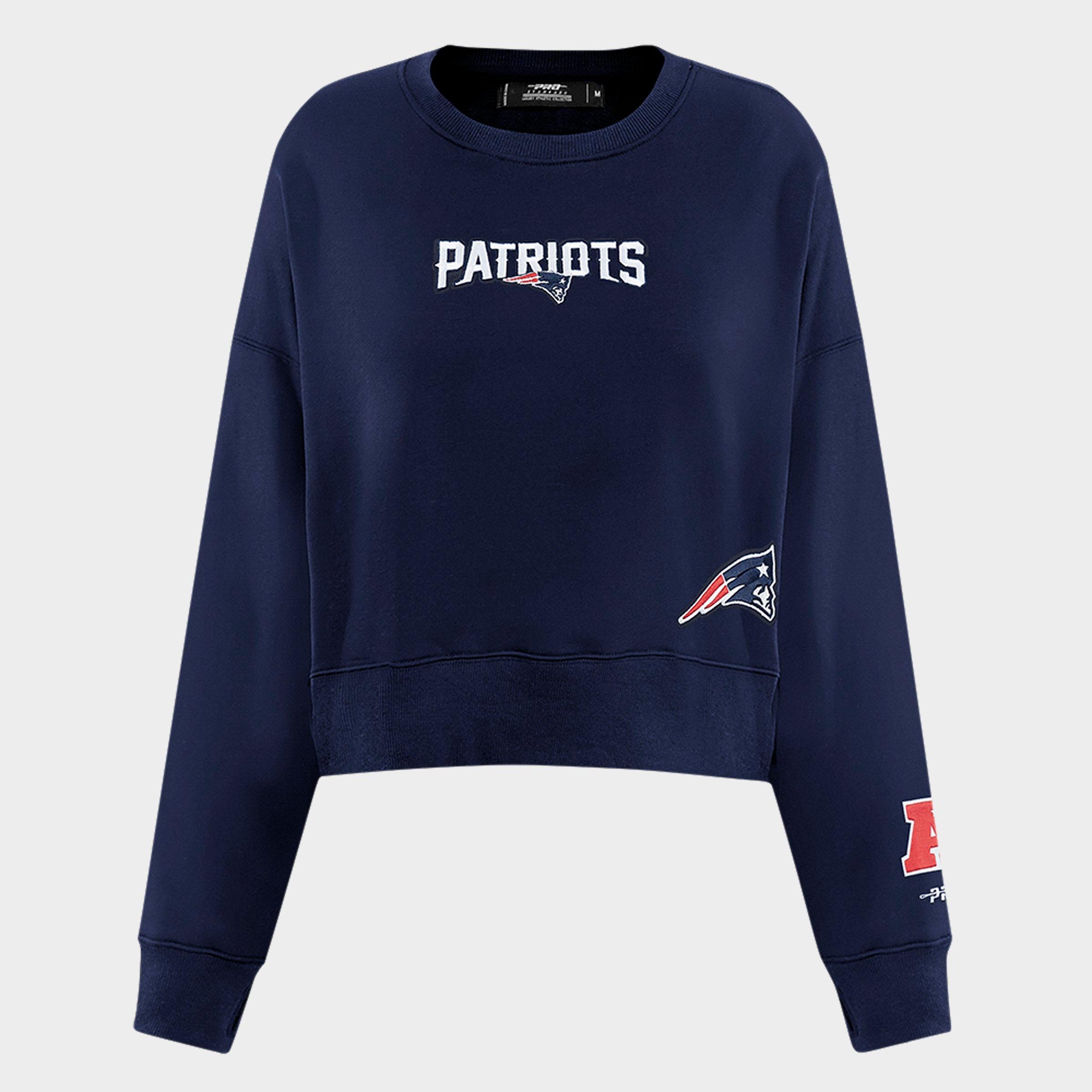 Pro Standard Women's New England Patriots NFL Wingspan Fleece Crewneck Sweatshirt in Midnight Navy Size: XS