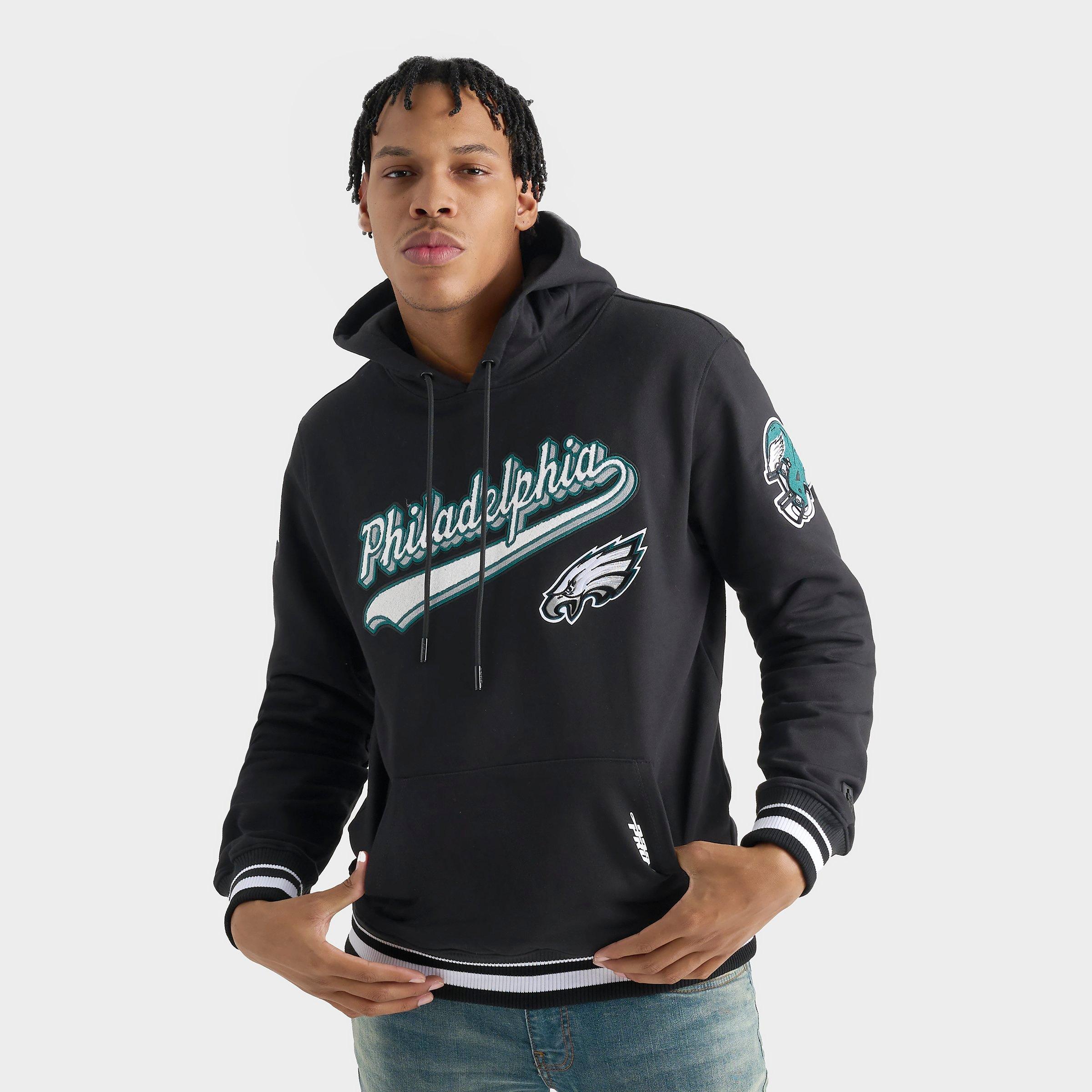 Pro Standard Men's Philadelphia Eagles NFL Script Fleece Hoodie in Black Size: Small