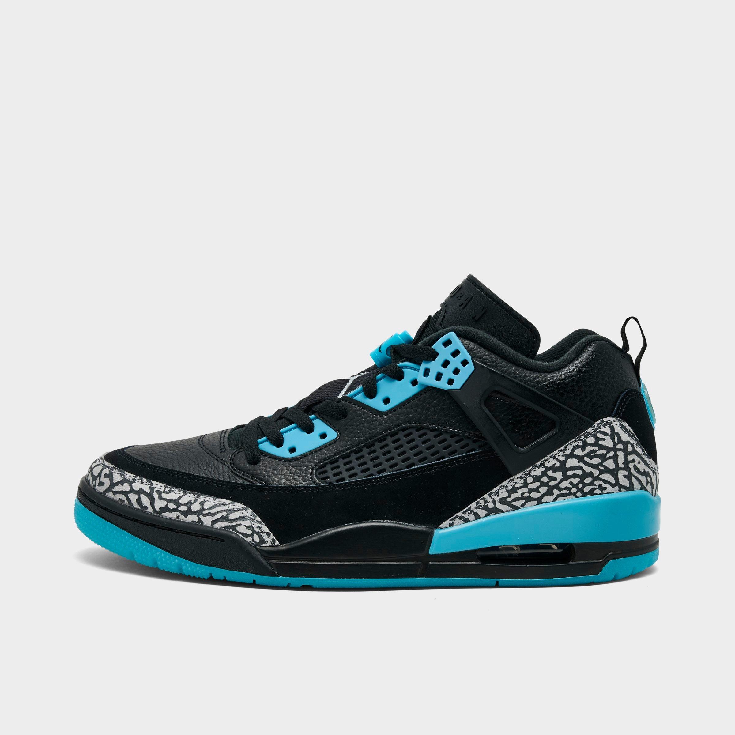 Jordan Men's Spizike Low Casual Shoes in Black/Gamma Blue/Wolf Grey Size: 7.5