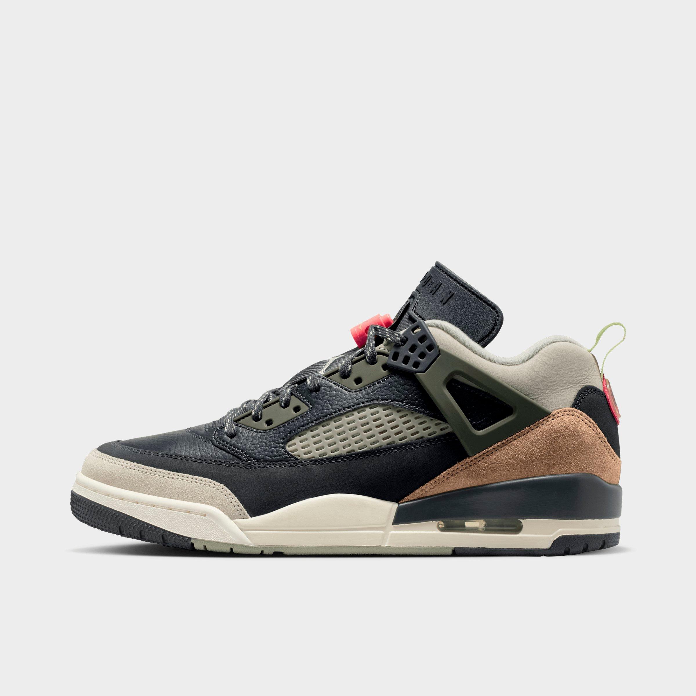 Jordan Men's Spizike Low Casual Shoes in Anthracite/Light Wild Mango/Cargo Khaki Size: 7.5