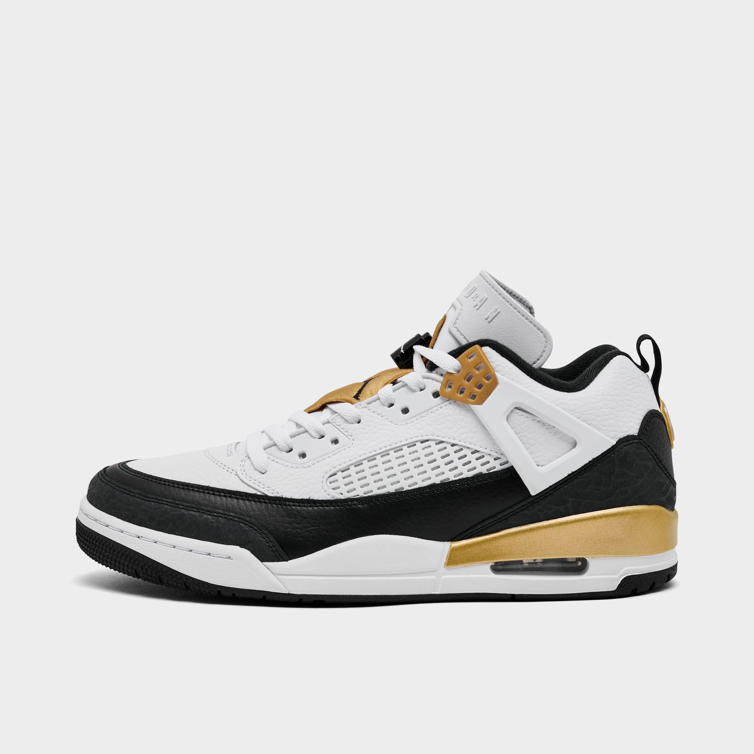 Jordan Men's Spizike Low Casual Shoes in White/Metallic Gold/Black Size: 7.5