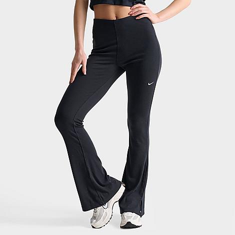 Nike Chill Knit Flared Performance Leggings In Black/sail