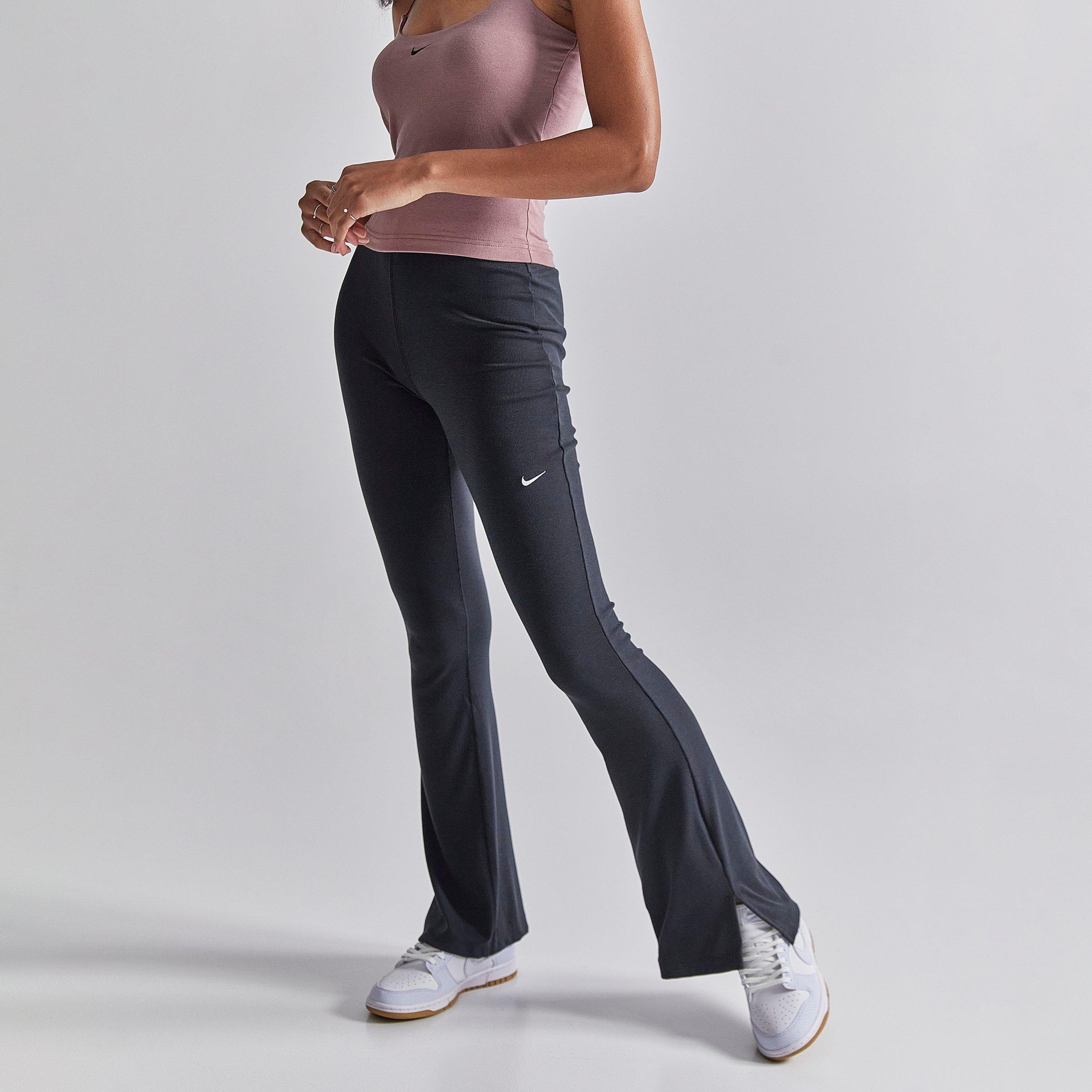 Nike Chill Knit Flared Performance Leggings In Black/sail