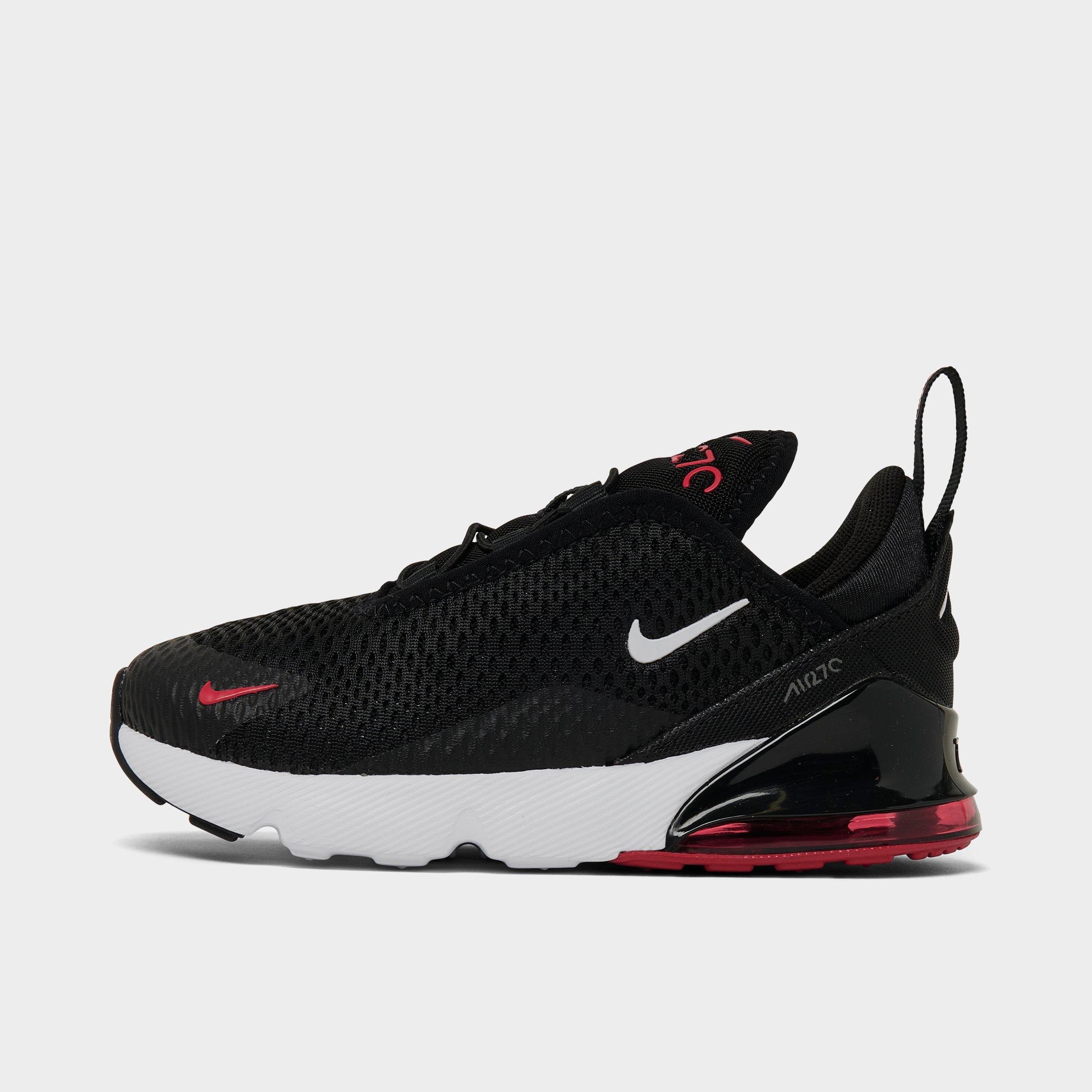 Nike Kids Toddler Air Max 270 Casual Shoes in Black/White/Gym Red Size: 4.0