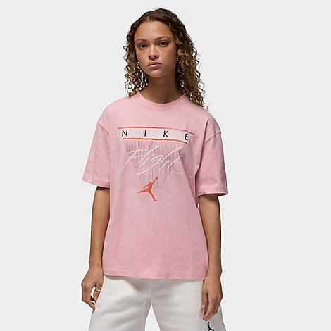 Shop Nike Jordan Women's Flight Heritage Graphic T-shirt In Pink Glaze/cosmic Clay 