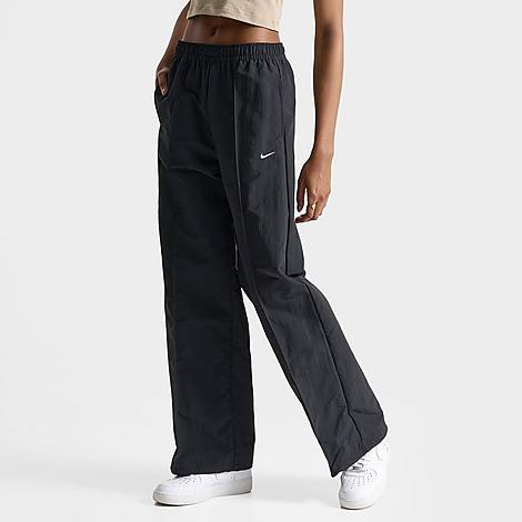 Shop Nike Women's Sportswear Everything Wovens Mid-rise Open-hem Pants In Black/white