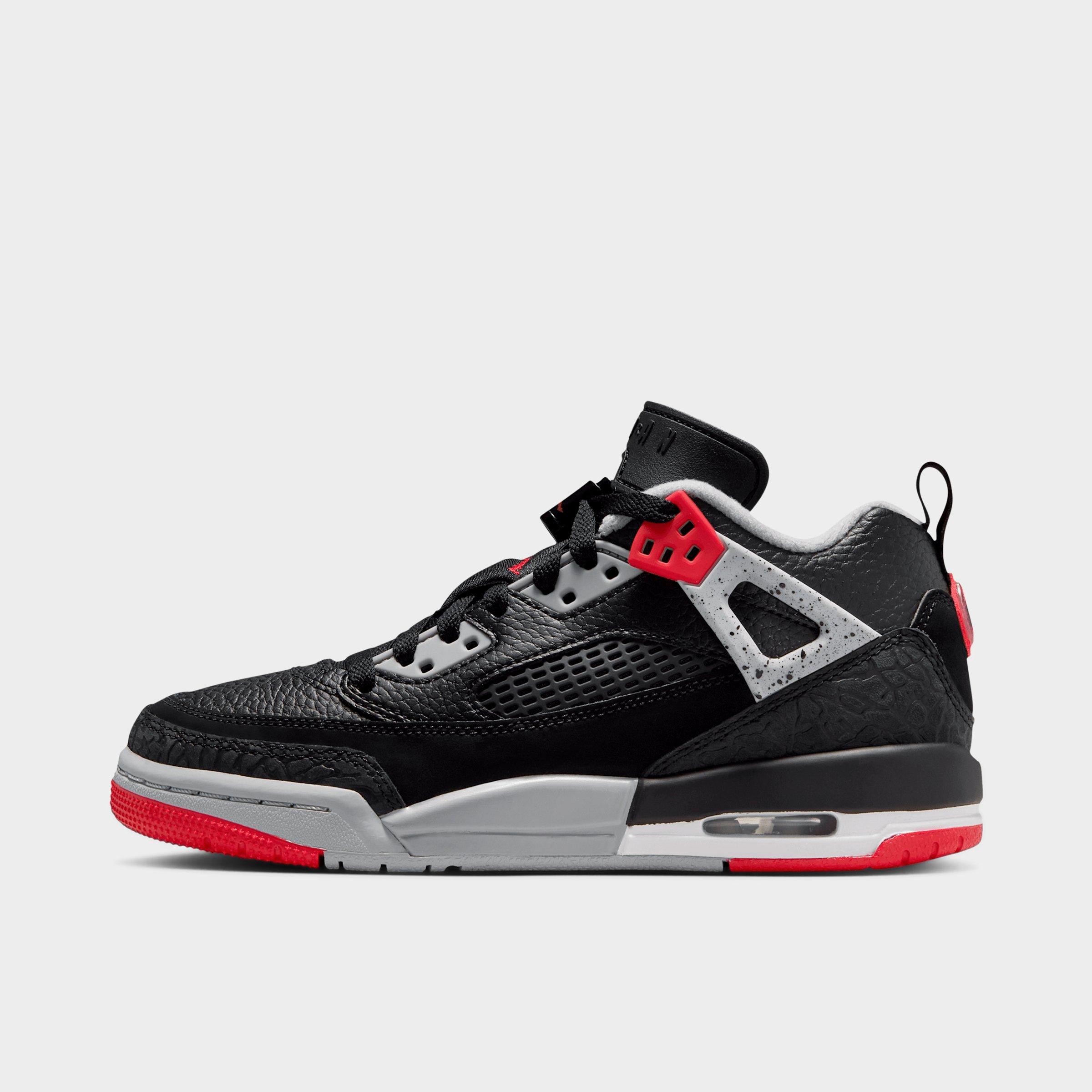 Jordan Big Kids Spizike Low Casual Shoes in Black/Wolf Grey/White Size: 3.5