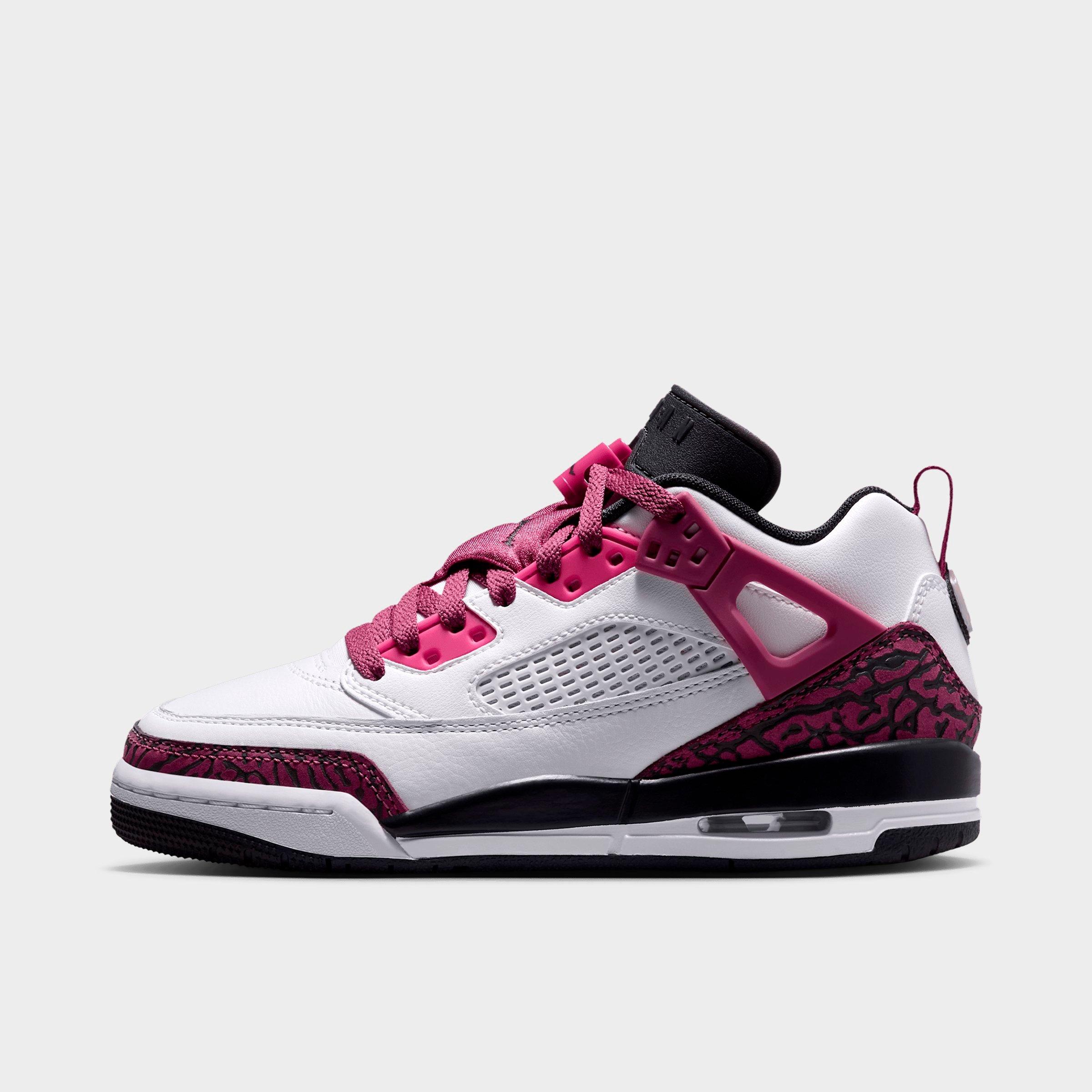 Jordan Big Kids Spizike Low Casual Shoes in White/Sweet Beet/Desert Pink Size: 4.0