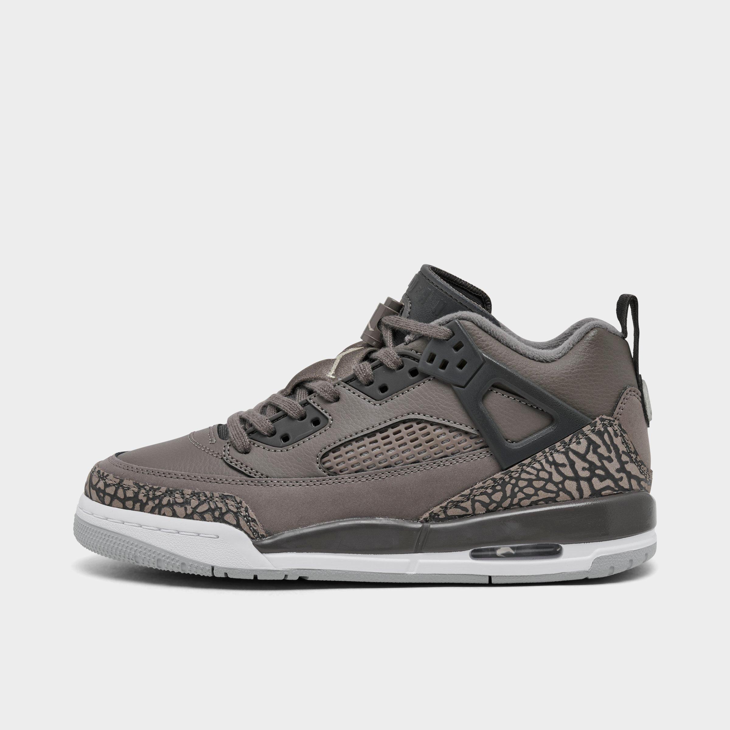 Jordan Big Kids Spizike Low Casual Shoes in Cave Stone/Anthracite/Medium Ash Size: 3.5