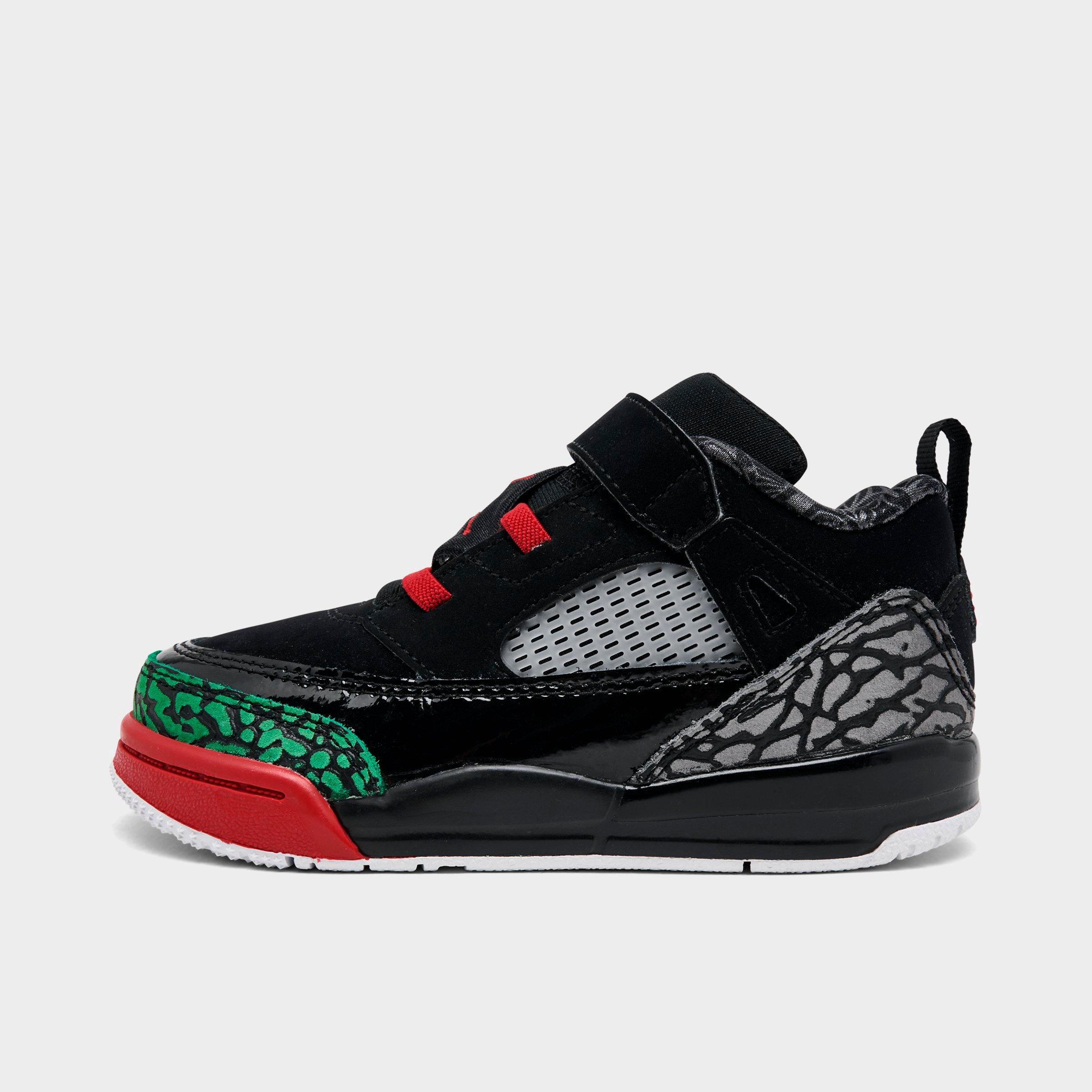 Jordan Kids Toddler Spizike Low Casual Shoes in Black/Varsity Red/Classic Green Size: 4.0