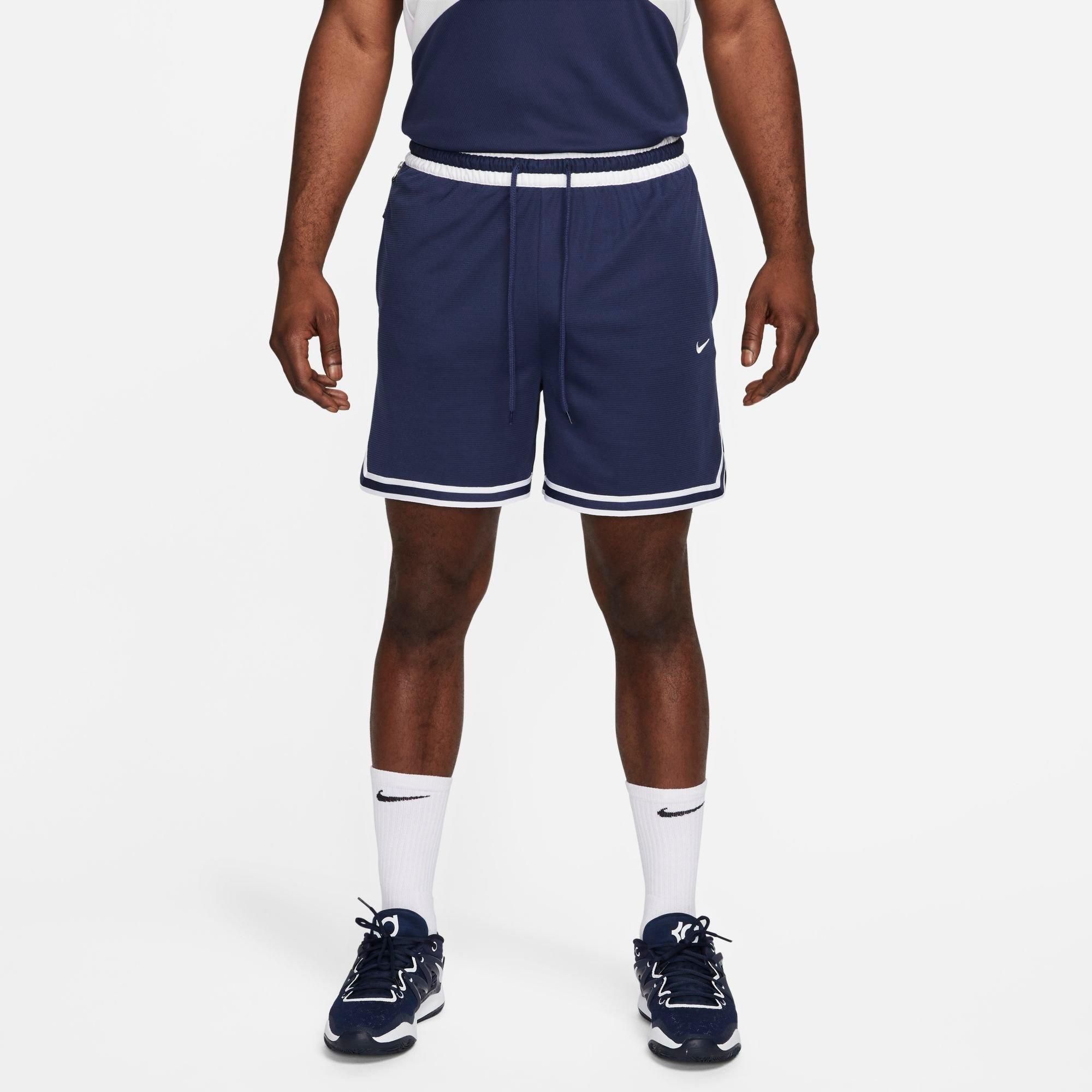 Shop Nike Men's Dri-fit Dna 6" Basketball Shorts In Midnight Navy/white