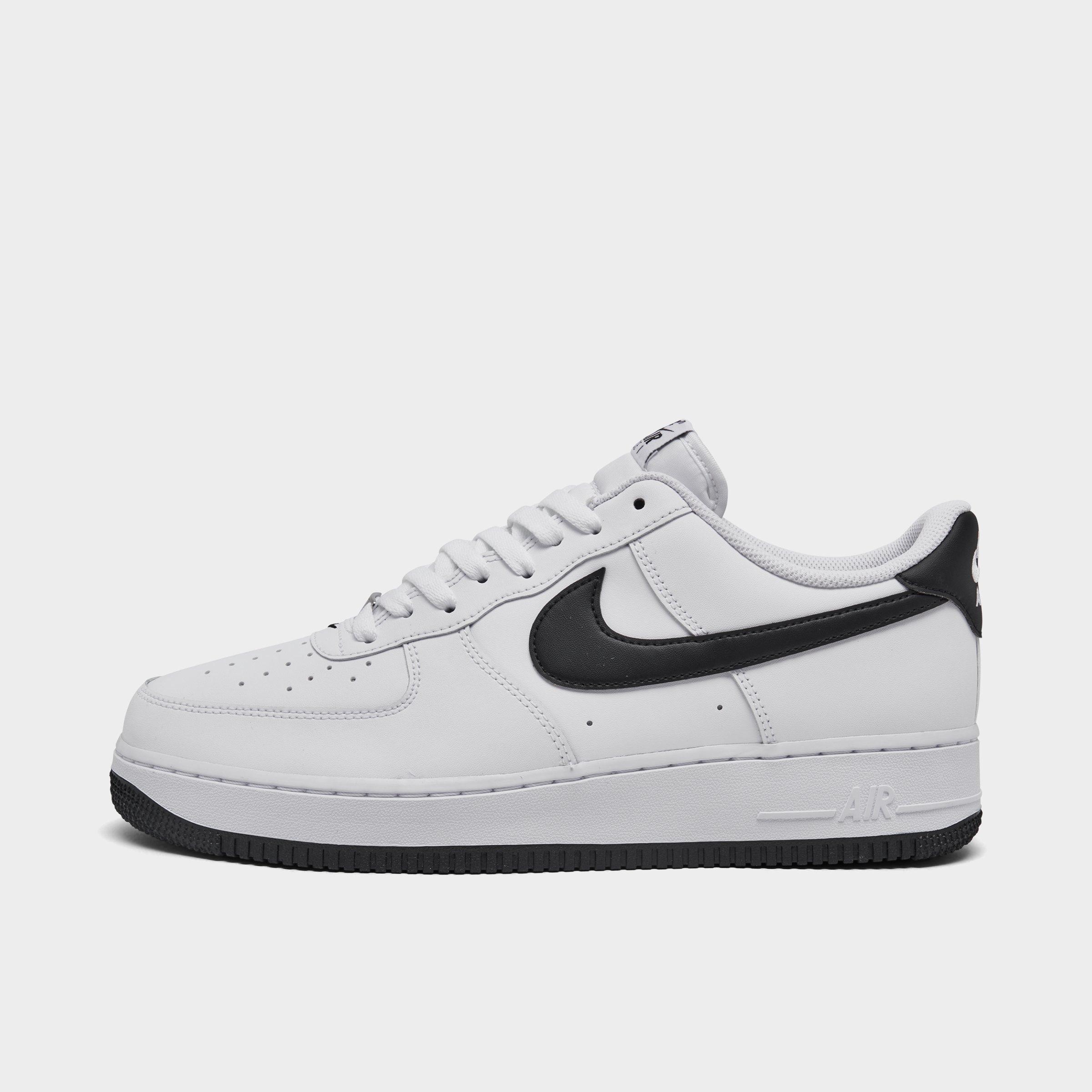 Nike Men's Air Force 1 Low Casual Shoes in White/Black Size: 7.5