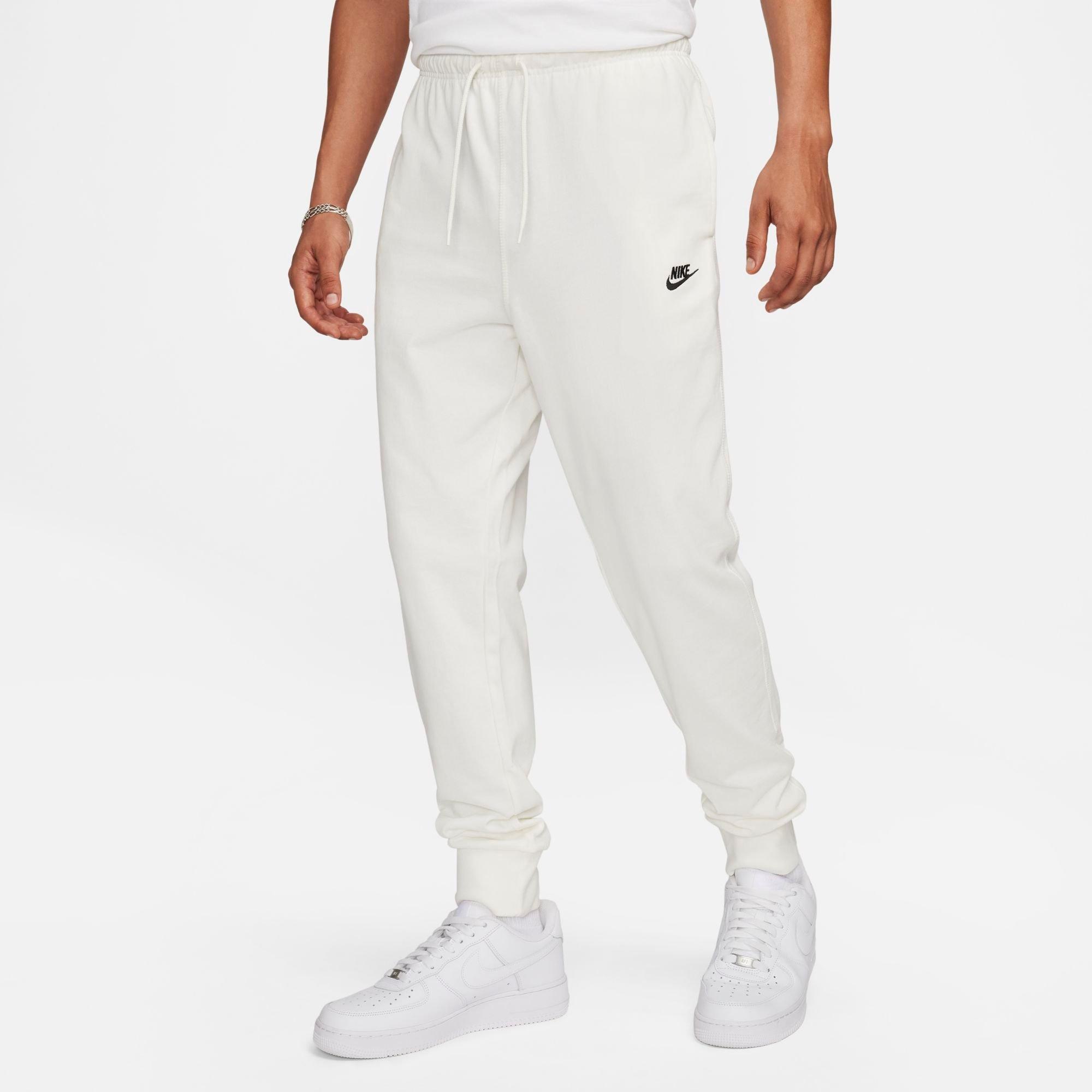 Nike Men's Club Knit Jogger Pants in White/Sail Size XS 100% Cotton/Knit