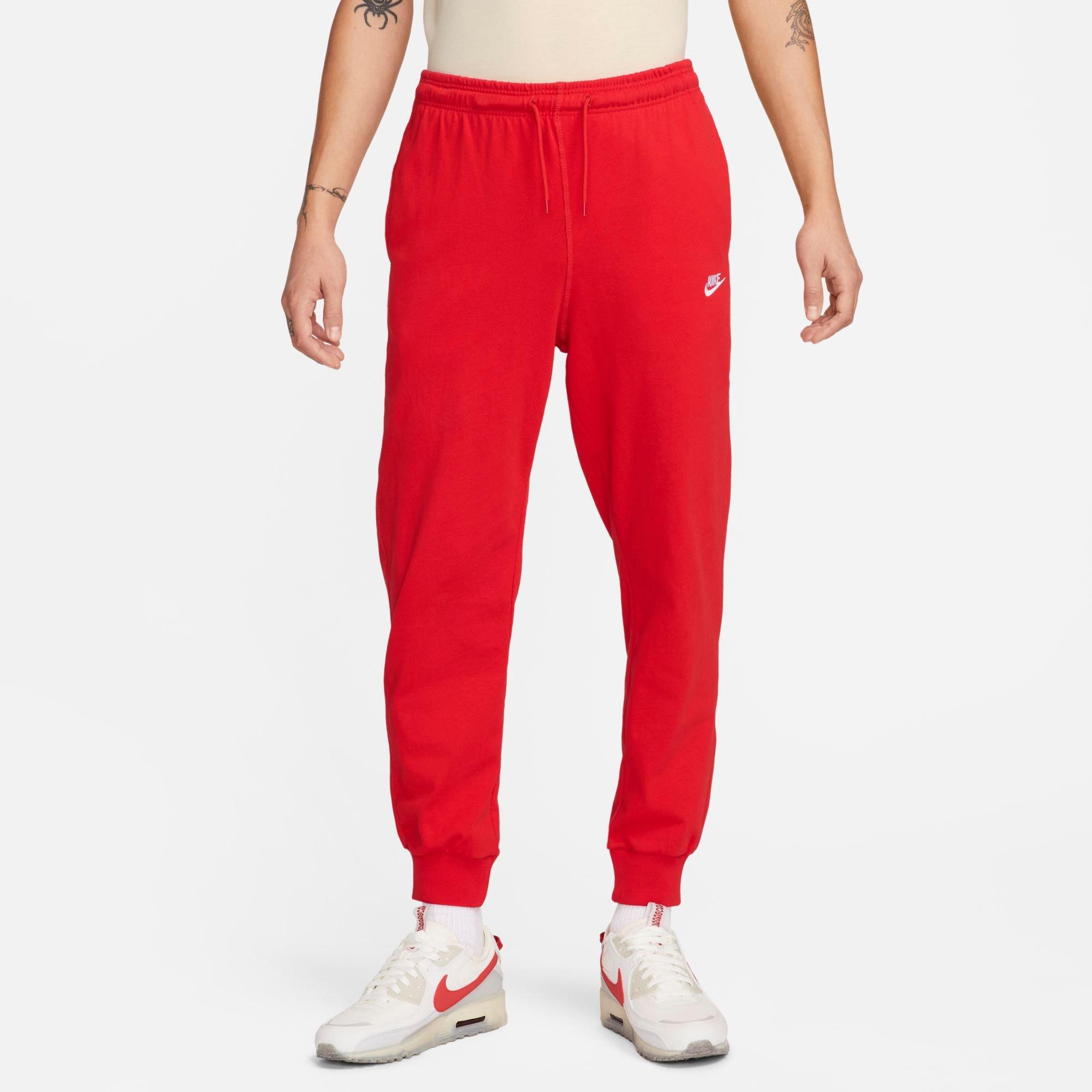Nike Men's Club Knit Jogger Pants in University Red/White Size: XS