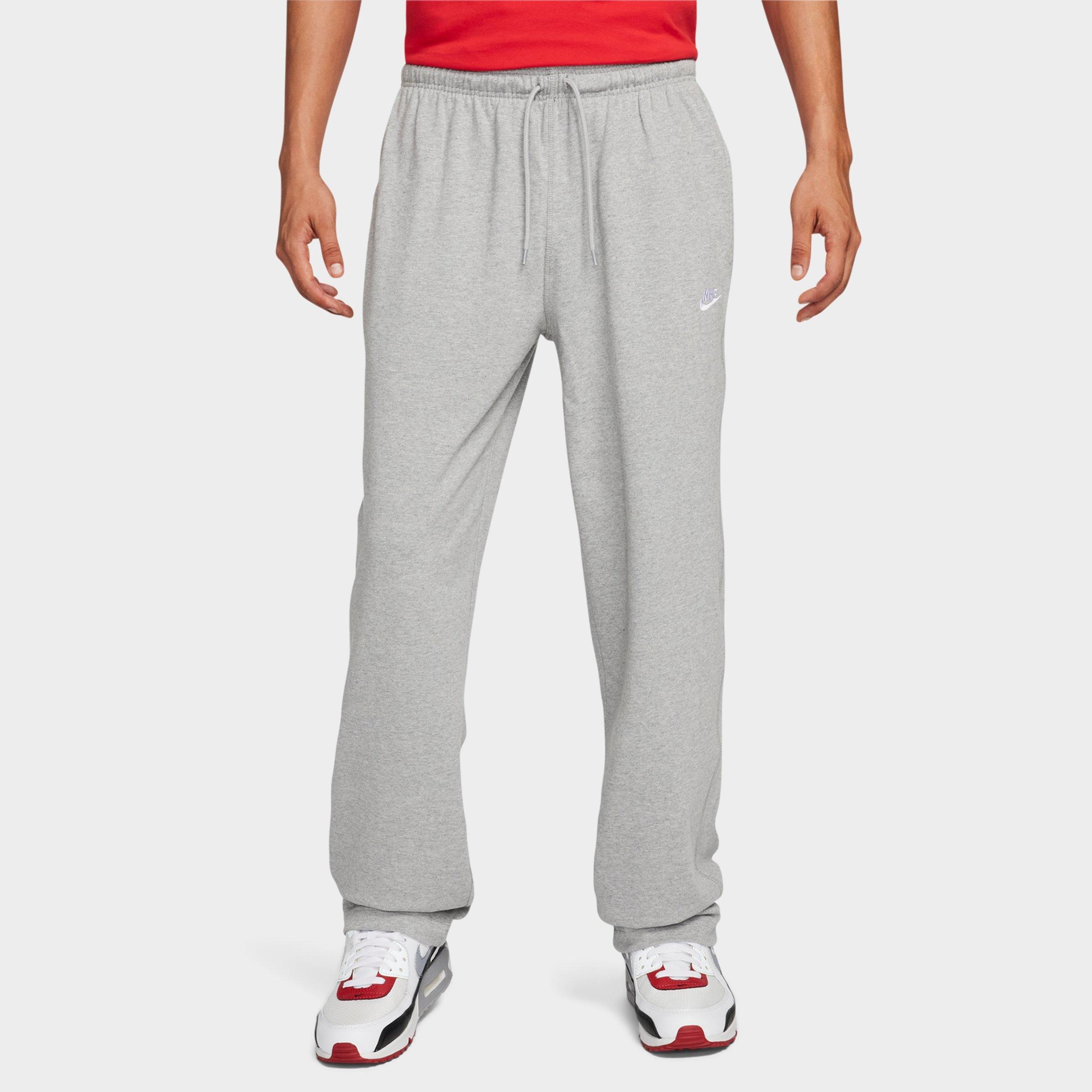 Nike Men's Sportswear Club Knit Open-Hem Pants in Grey/Dark Grey Heather Size ST 100% Cotton/Knit