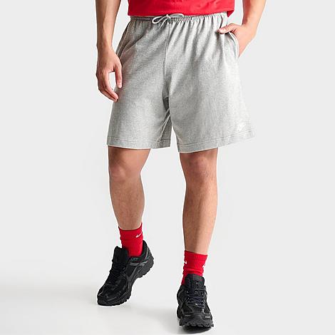 Nike Men's Club Knit Shorts In Dark Grey Heather/white