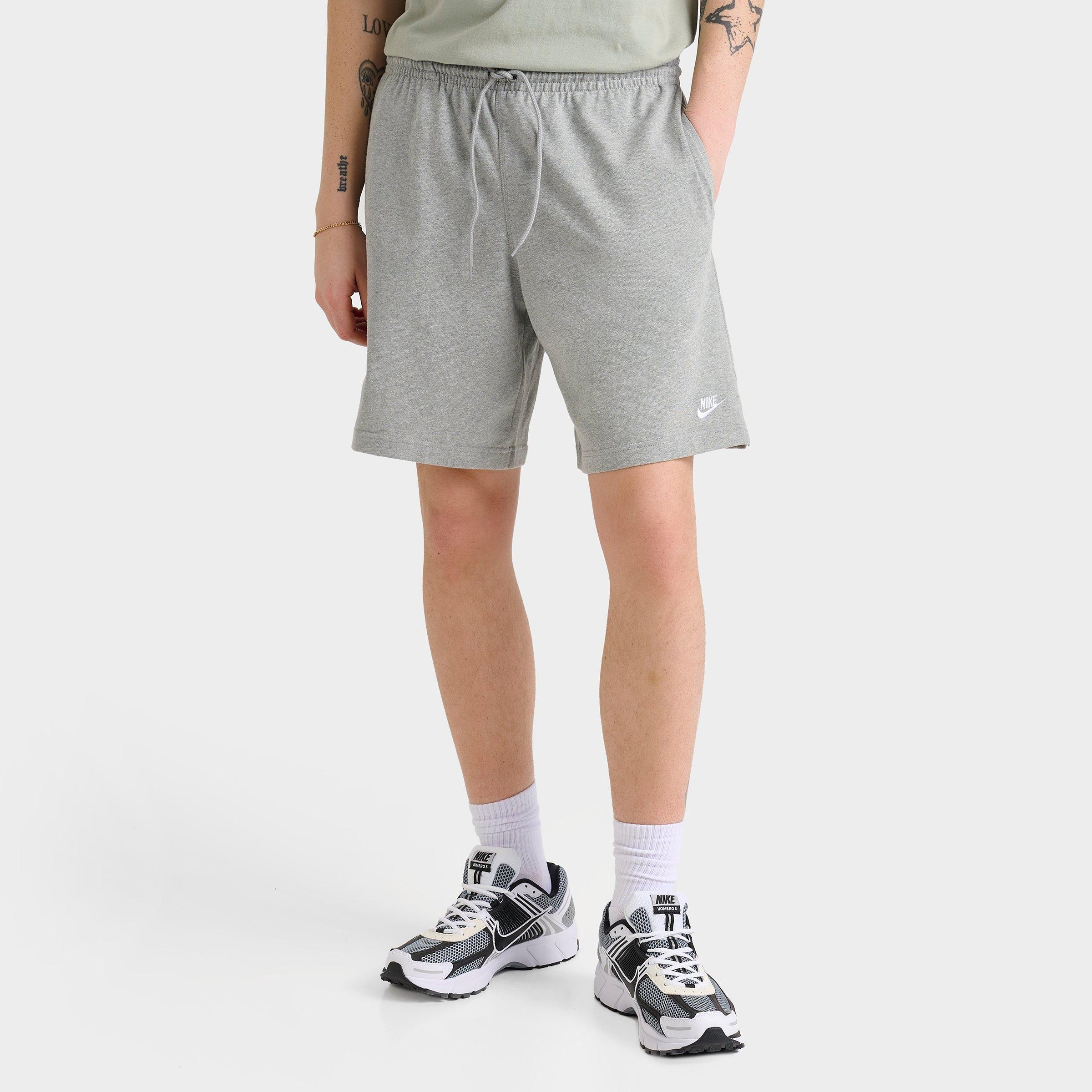 Nike Men's Club Knit Shorts In Dark Grey Heather/white