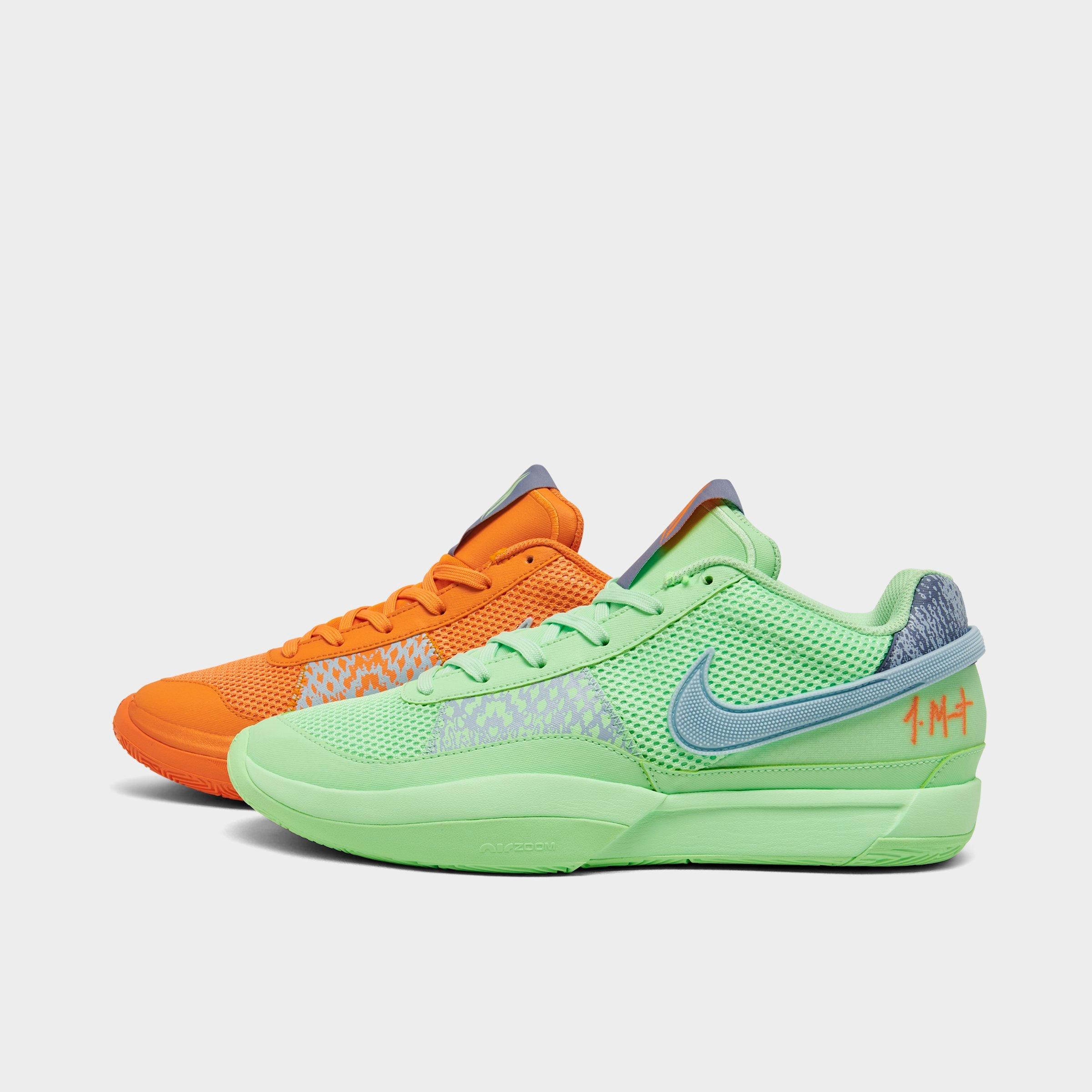 Nike Ja 1 Basketball Shoes in Bright Mandarin/Multi/Vapor Green Size: 7.5
